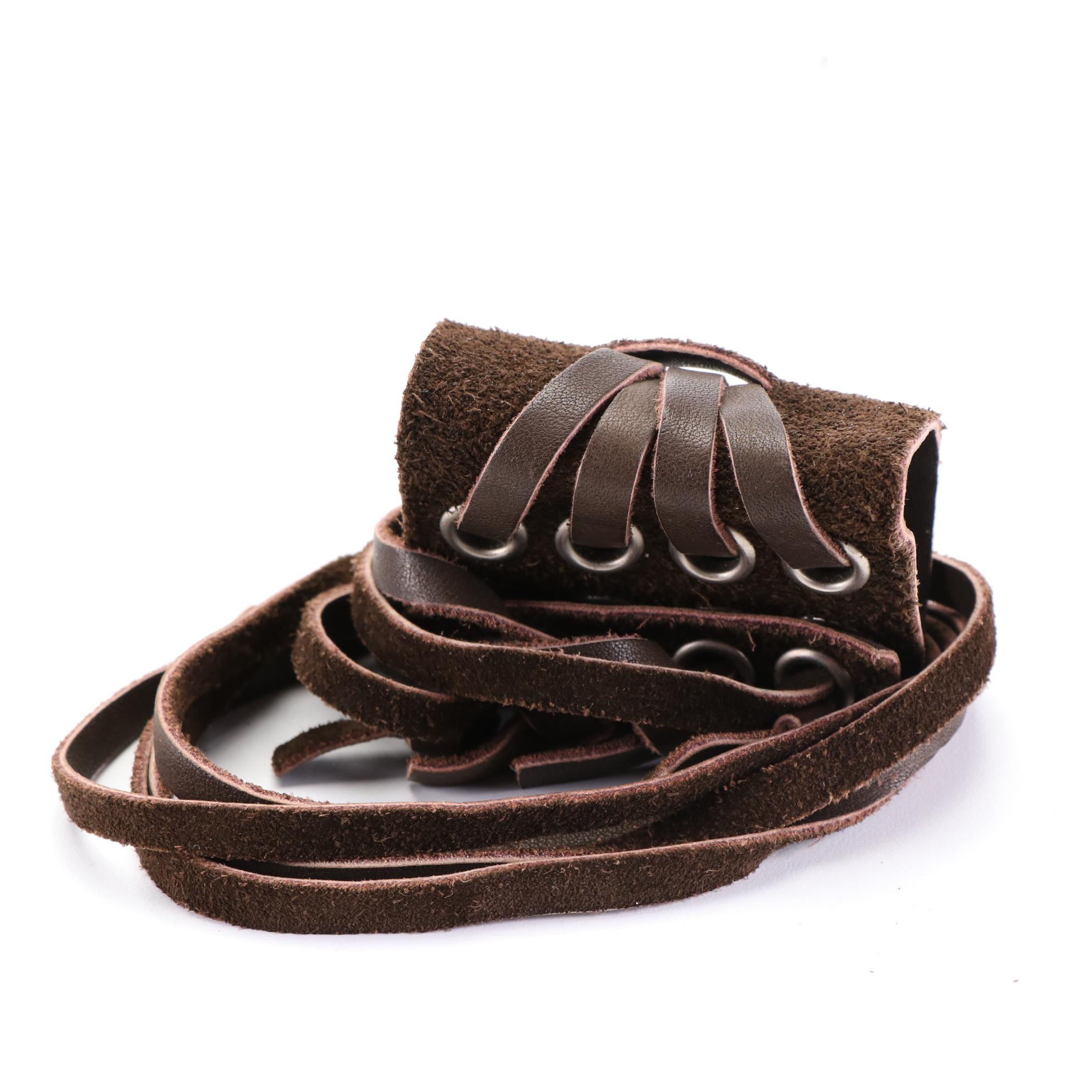 Leather/Suede Shoulder Bags with Fringe and Braided Leather Accessories