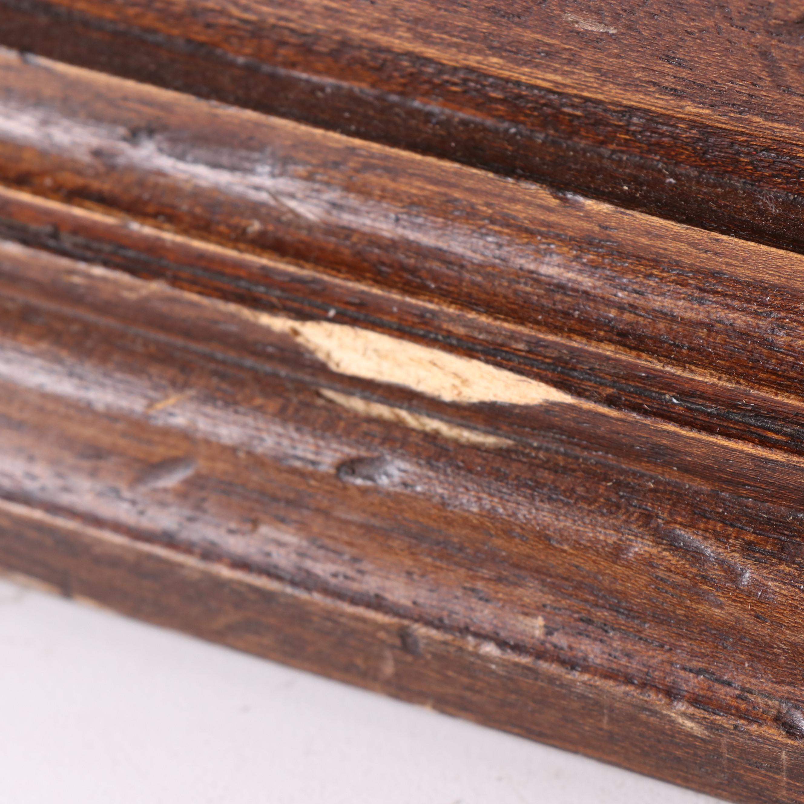 Small Neoclassical Style Walnut-Stained and Wire Mesh Cabinet