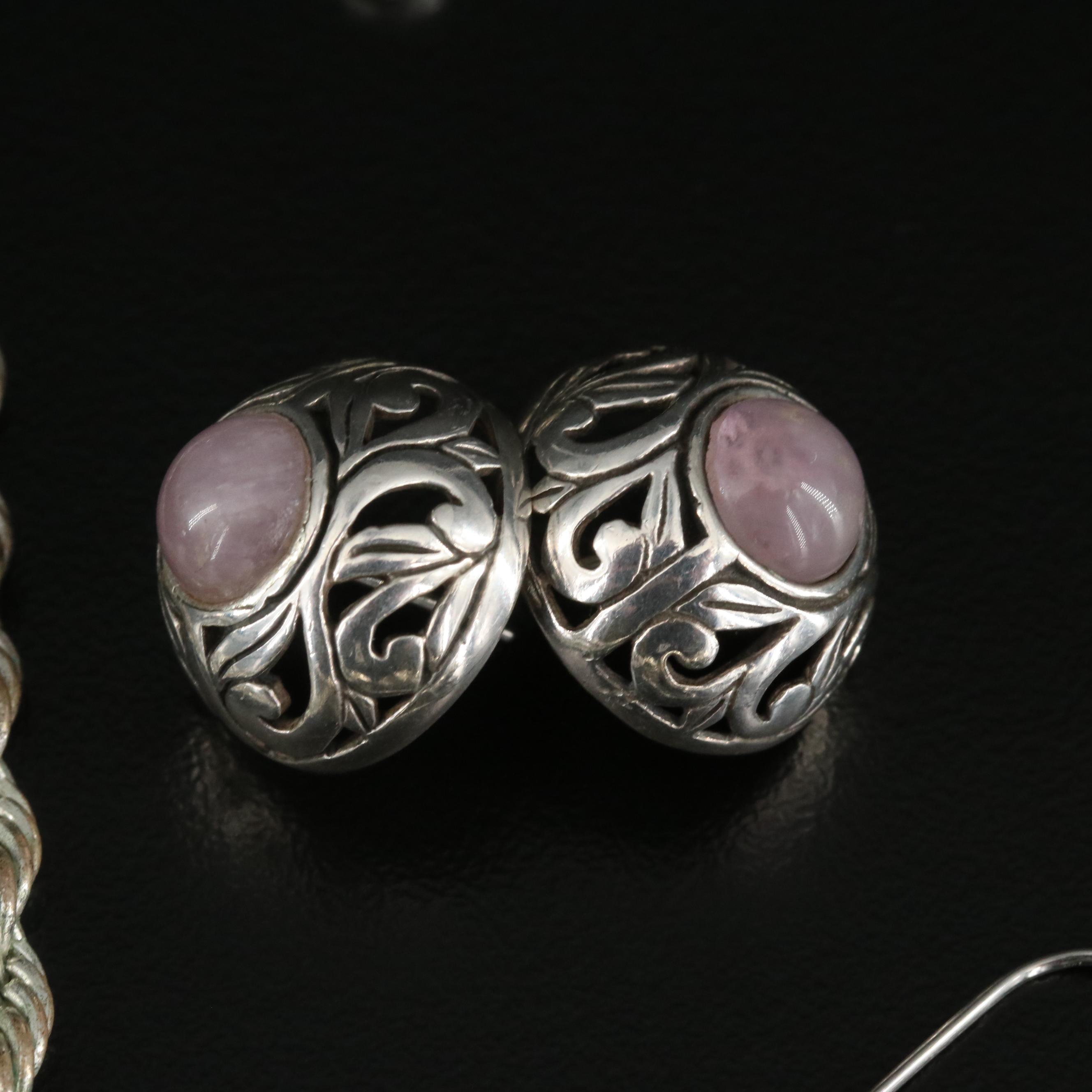 Cat Grouping Including Sterling, Pearl and Faux Pearl