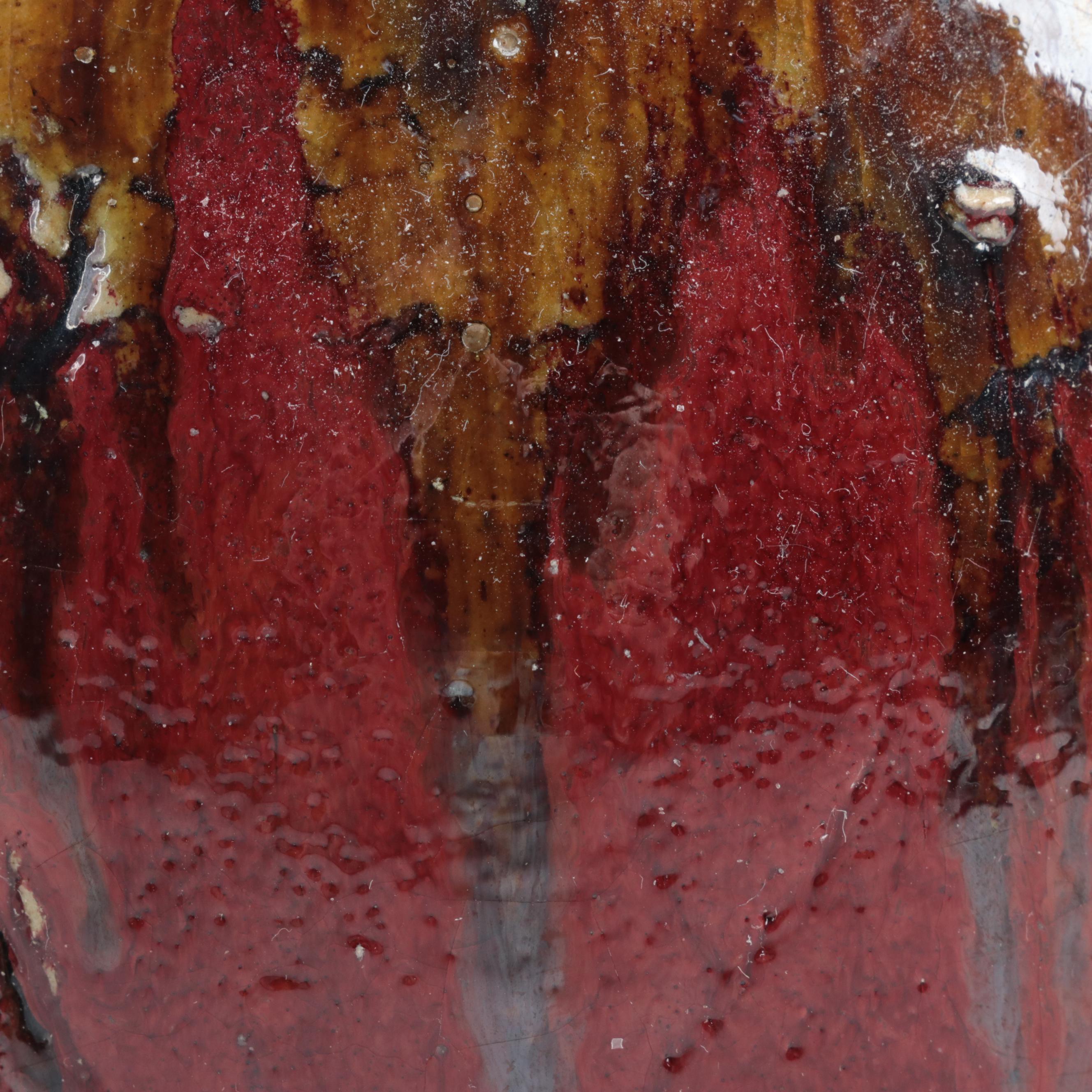 Pottery Craft Ashtray with Glazed Jug and Incised Decorated Pot