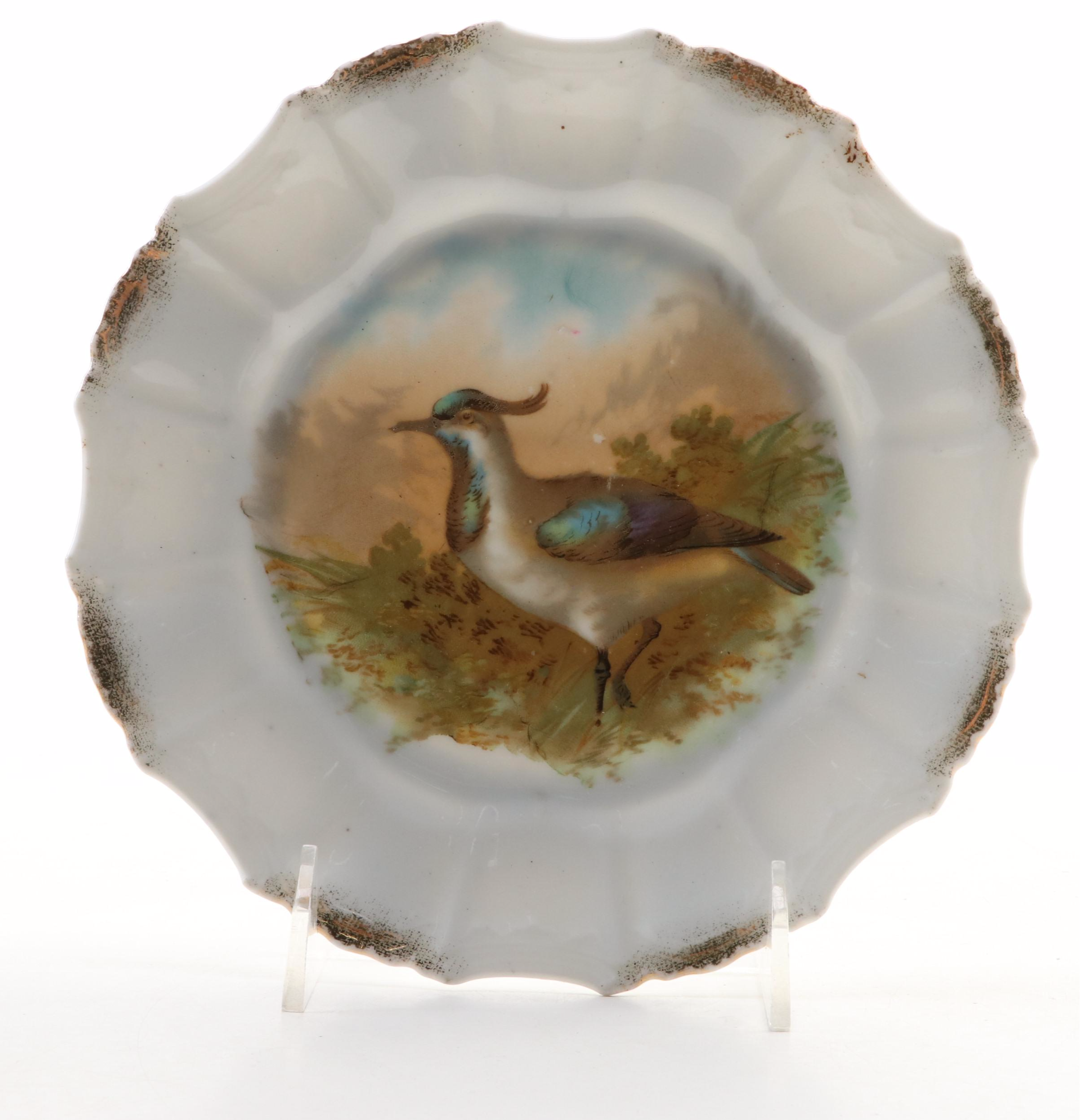 Zeh, Scherzer & Co. with Other Porcelain Bird Cabinet Plates, 20th Century