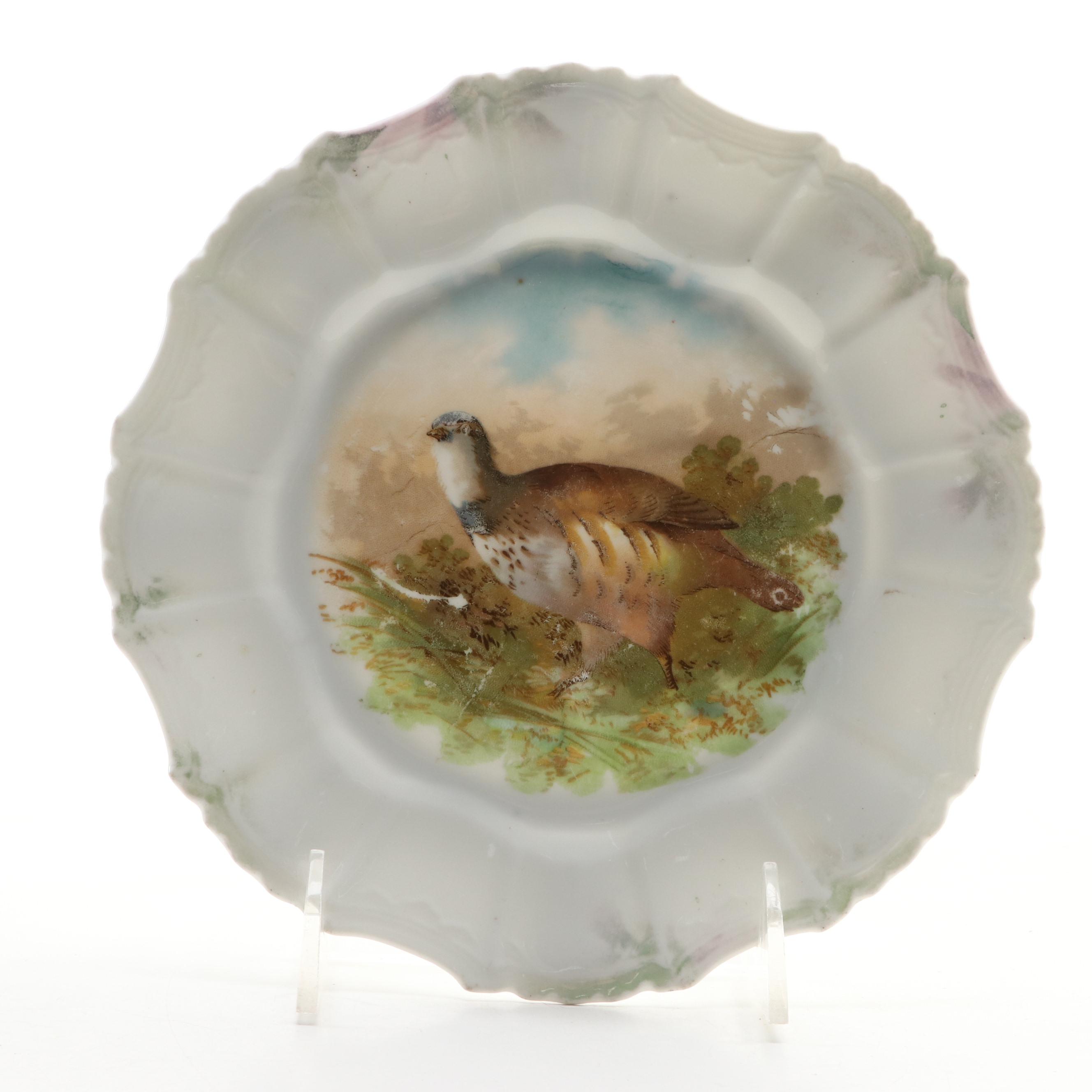 Zeh, Scherzer & Co. with Other Porcelain Bird Cabinet Plates, 20th Century