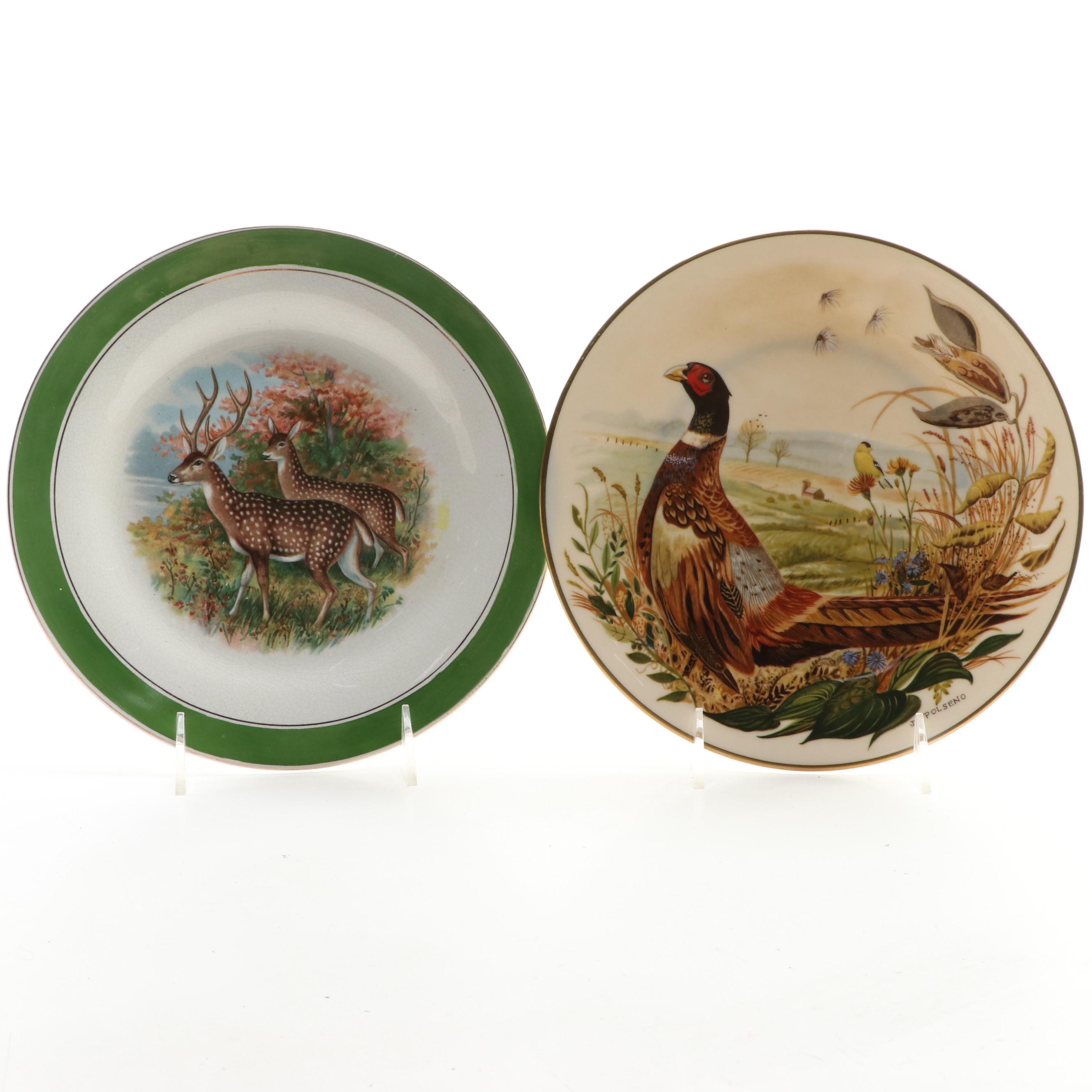 Zeh, Scherzer & Co. with Other Porcelain Bird Cabinet Plates, 20th Century