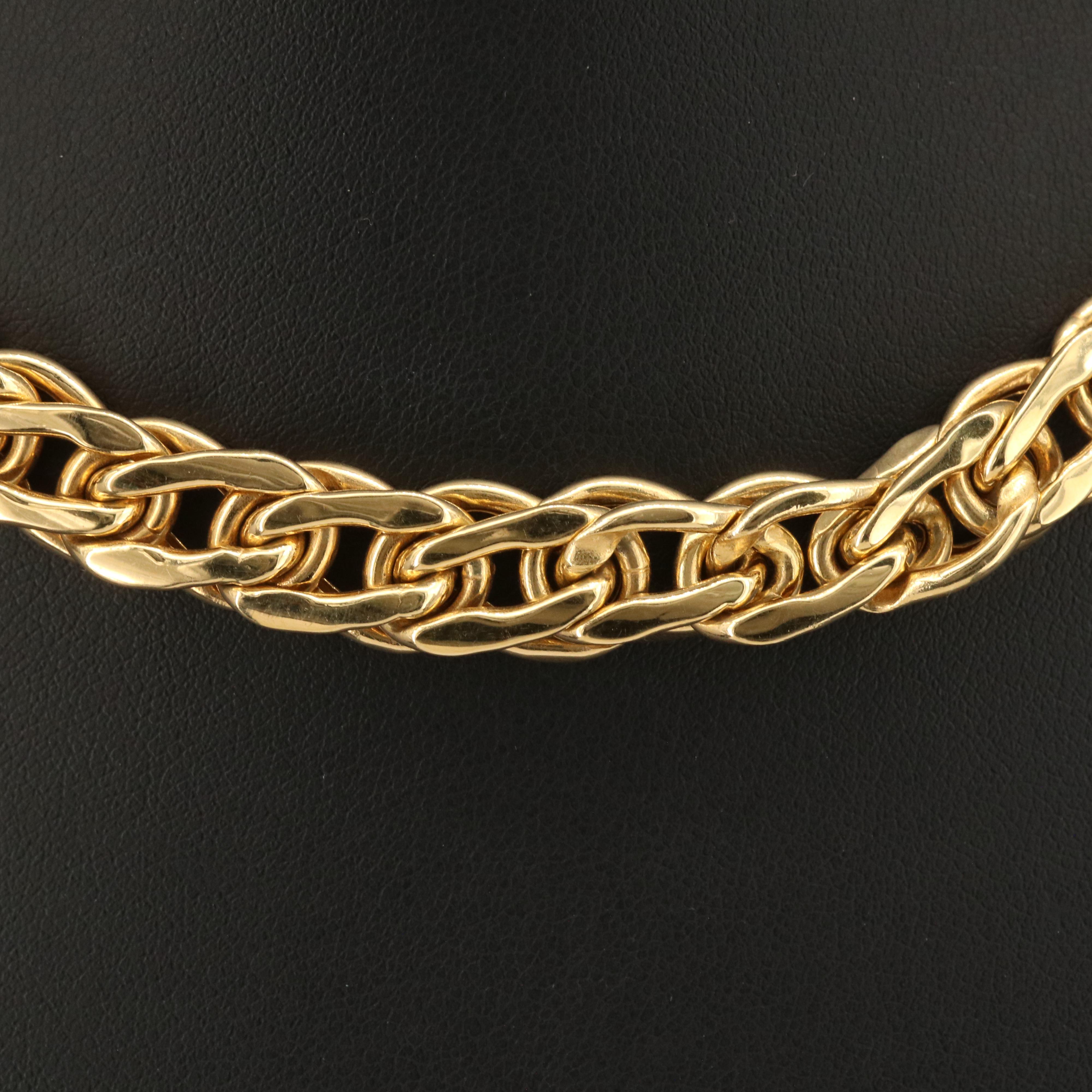 Italian 14K Double Row Curb Chain Necklace