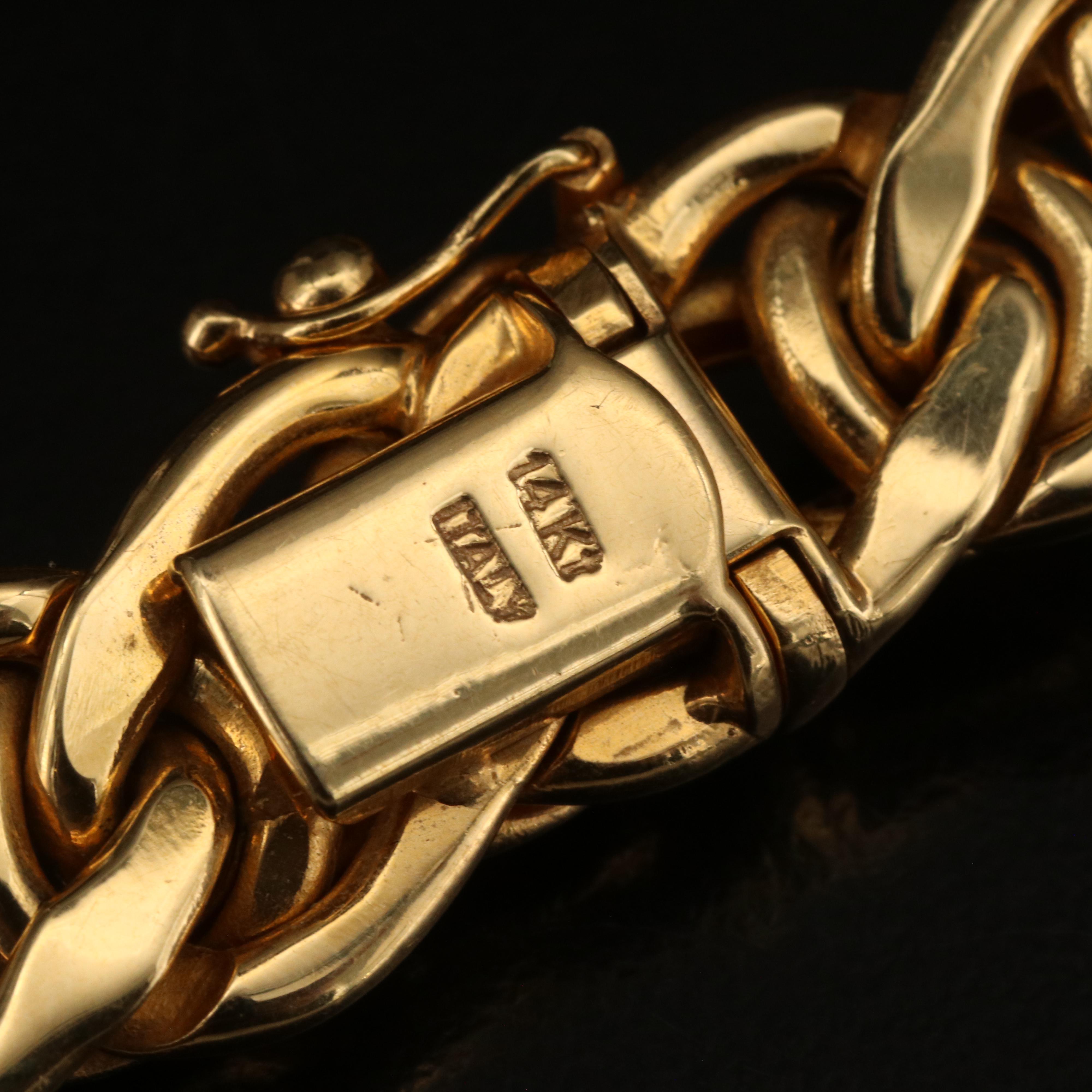 Italian 14K Double Row Curb Chain Necklace