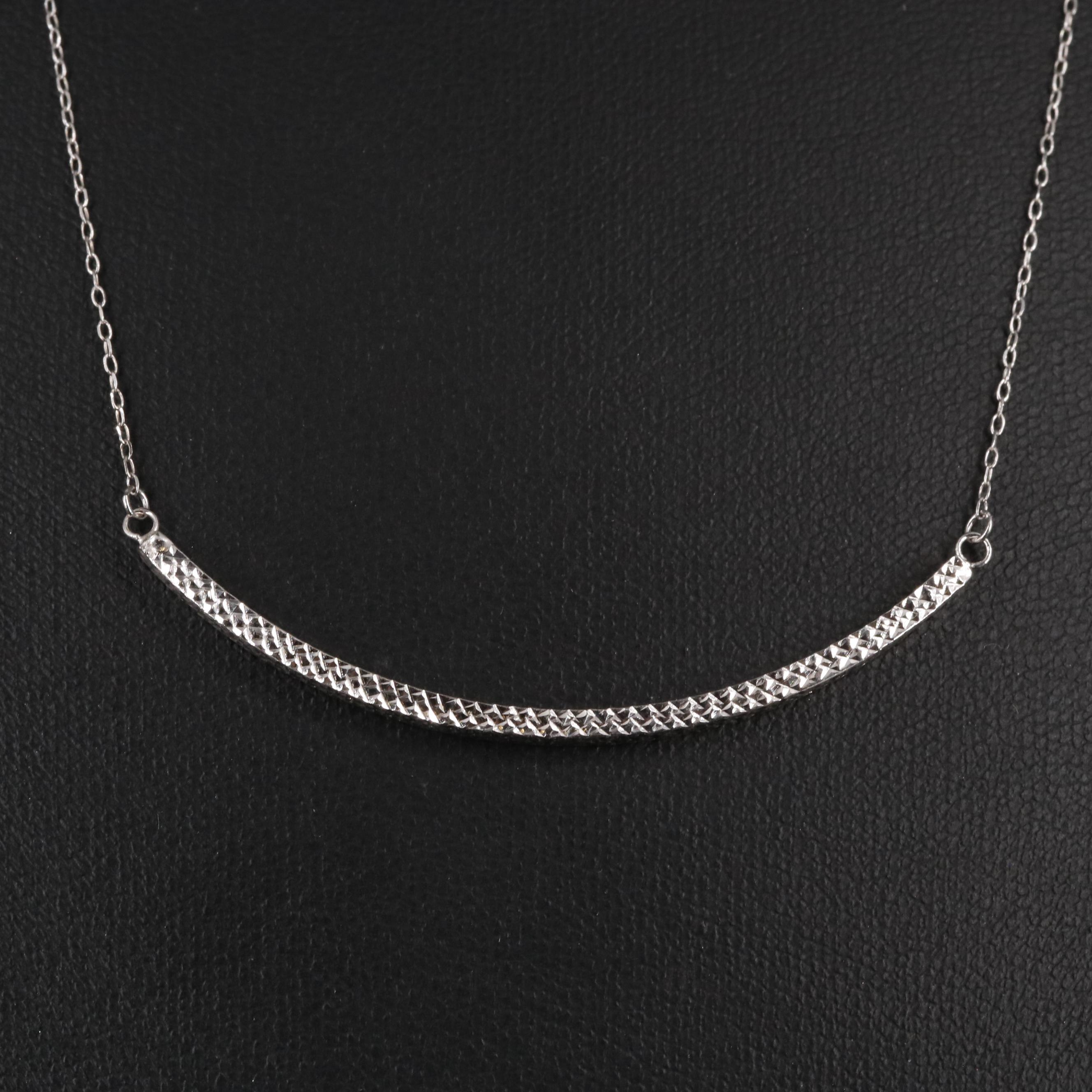 14K Stationary Bar Chain Necklace