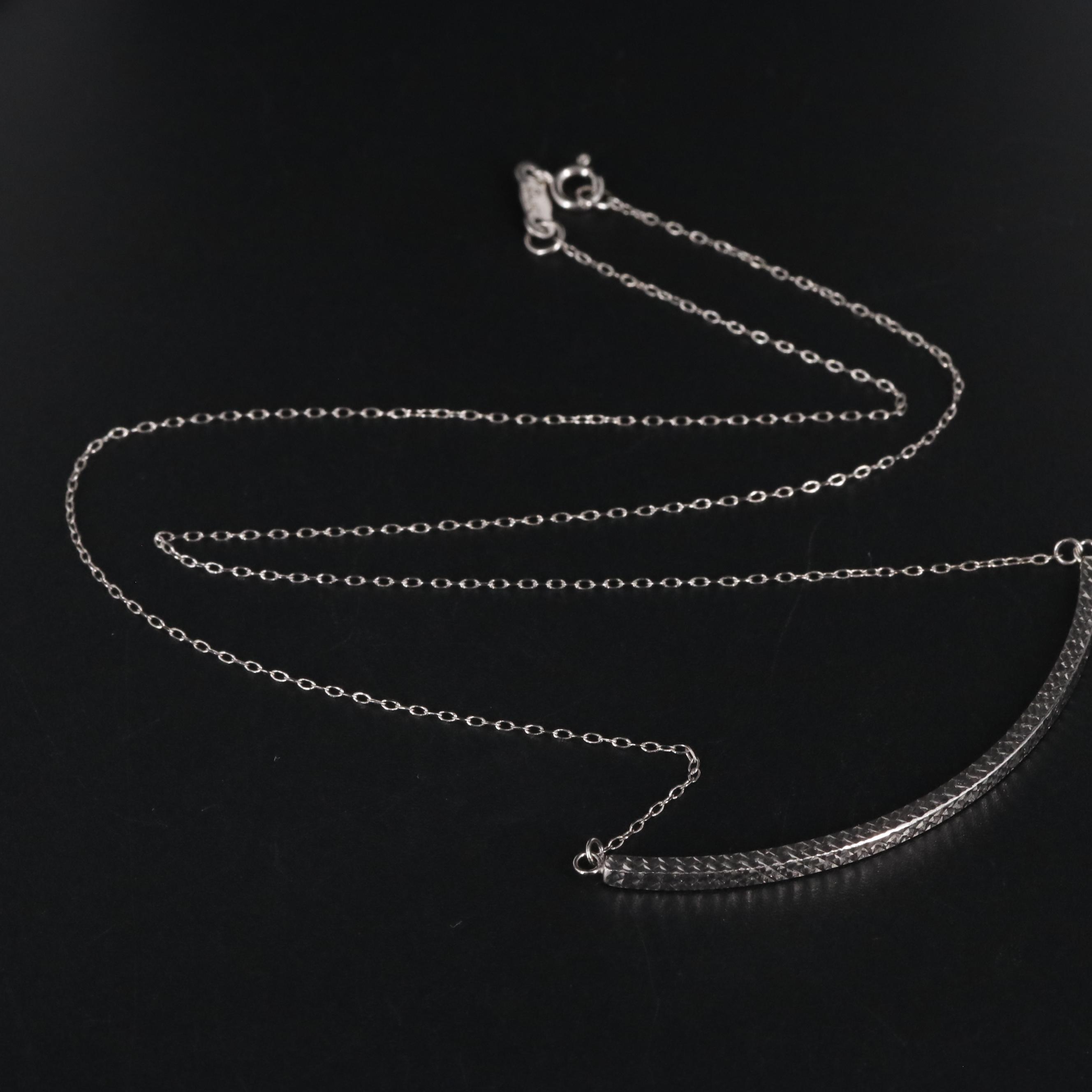 14K Stationary Bar Chain Necklace