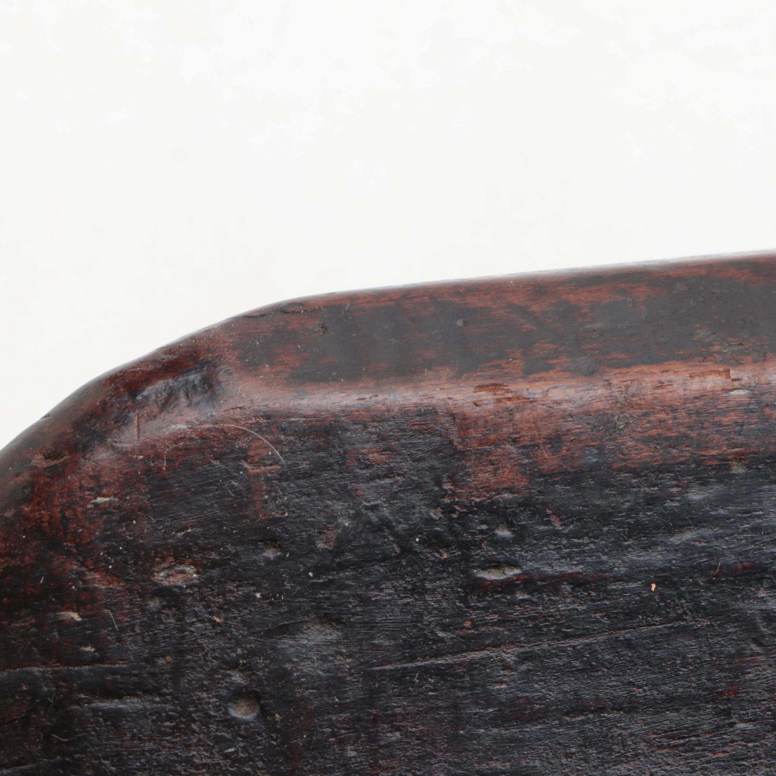 Filipino Stone Pestle and Wooden Mallet with Other Wooden Loom Post