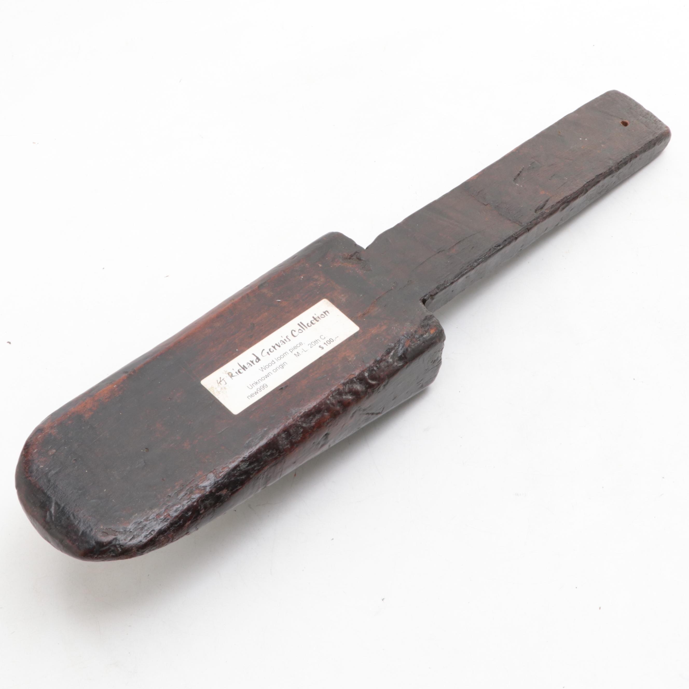 Filipino Stone Pestle and Wooden Mallet with Other Wooden Loom Post