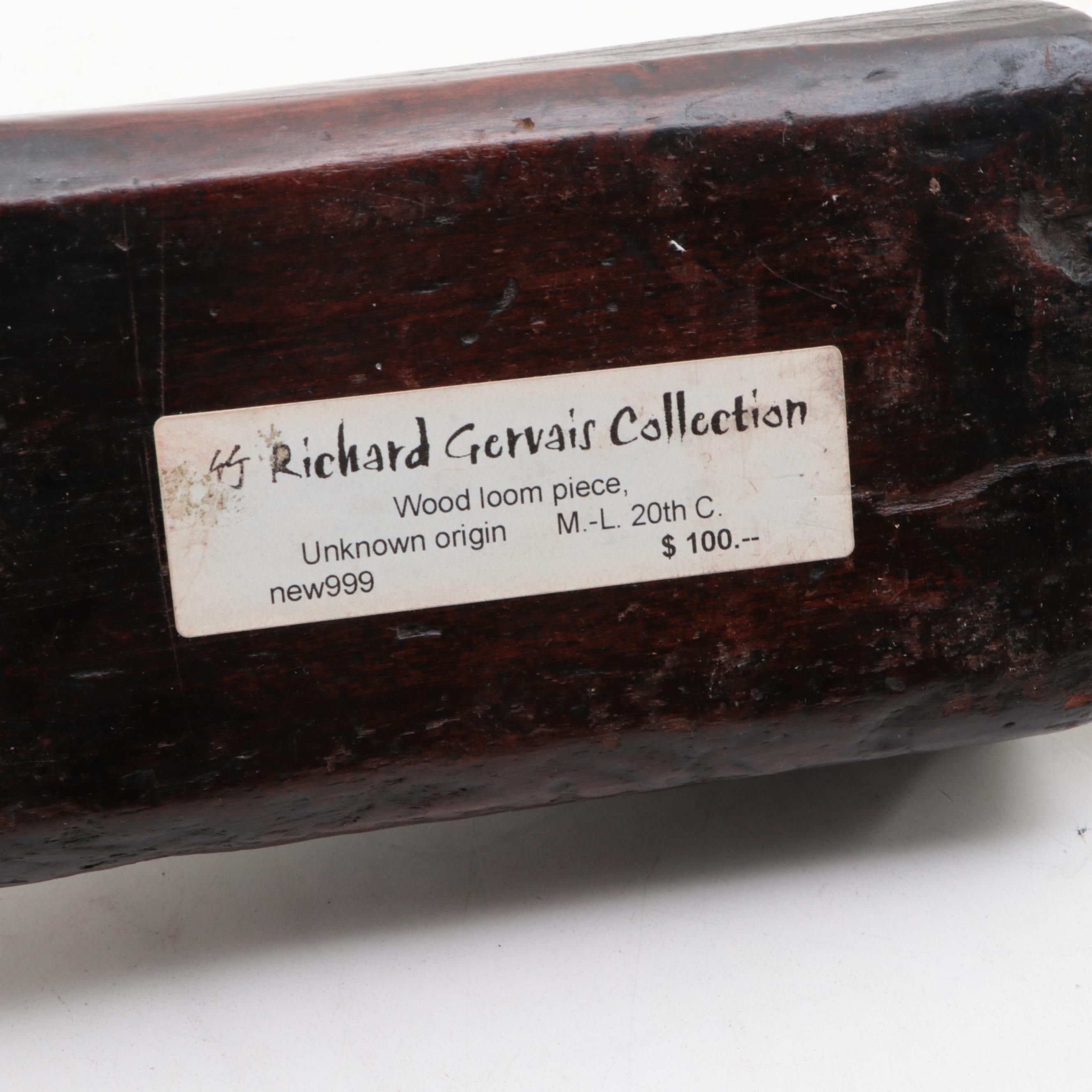 Filipino Stone Pestle and Wooden Mallet with Other Wooden Loom Post