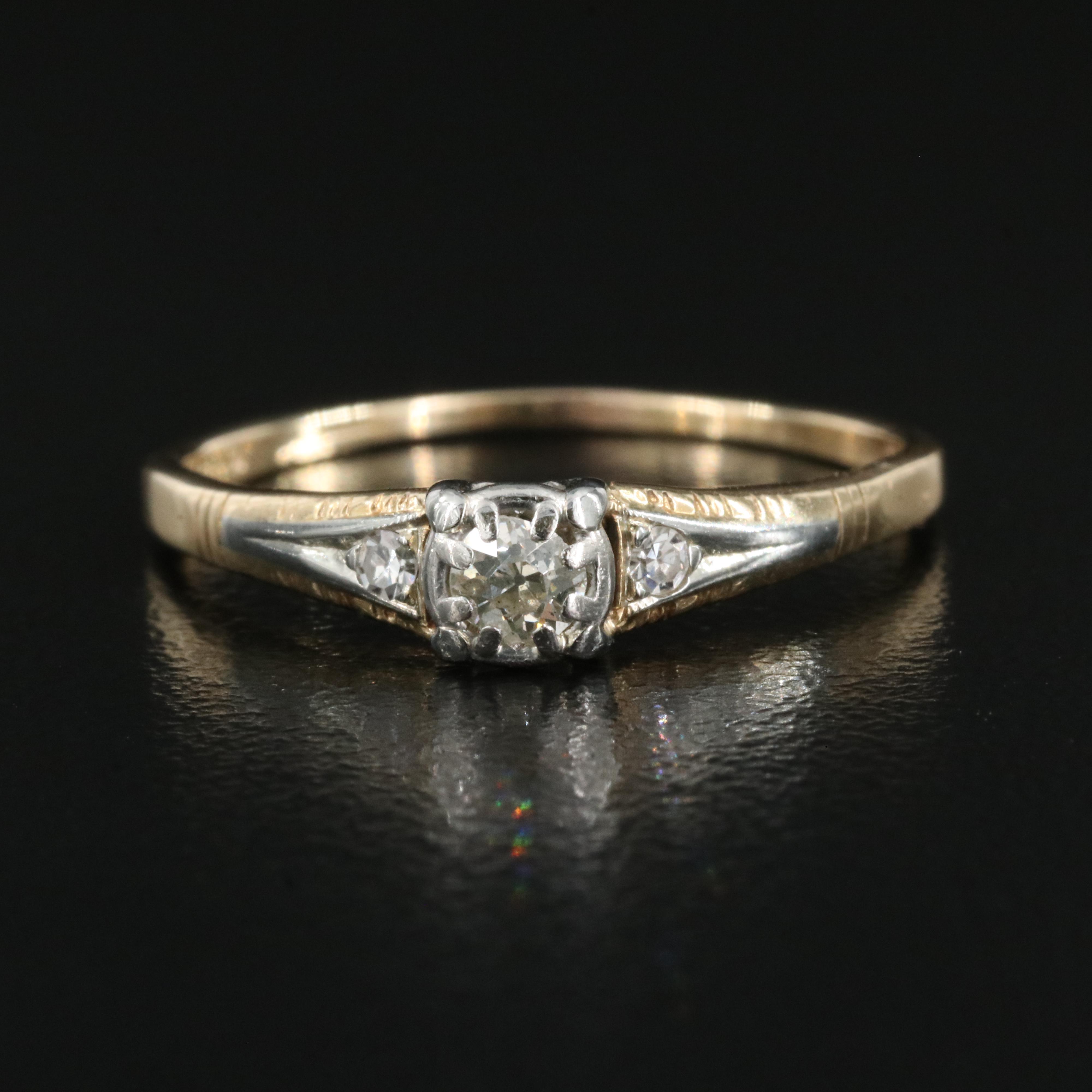 Jabel 14K 0.14 CTW Diamond Ring with Platinum Head