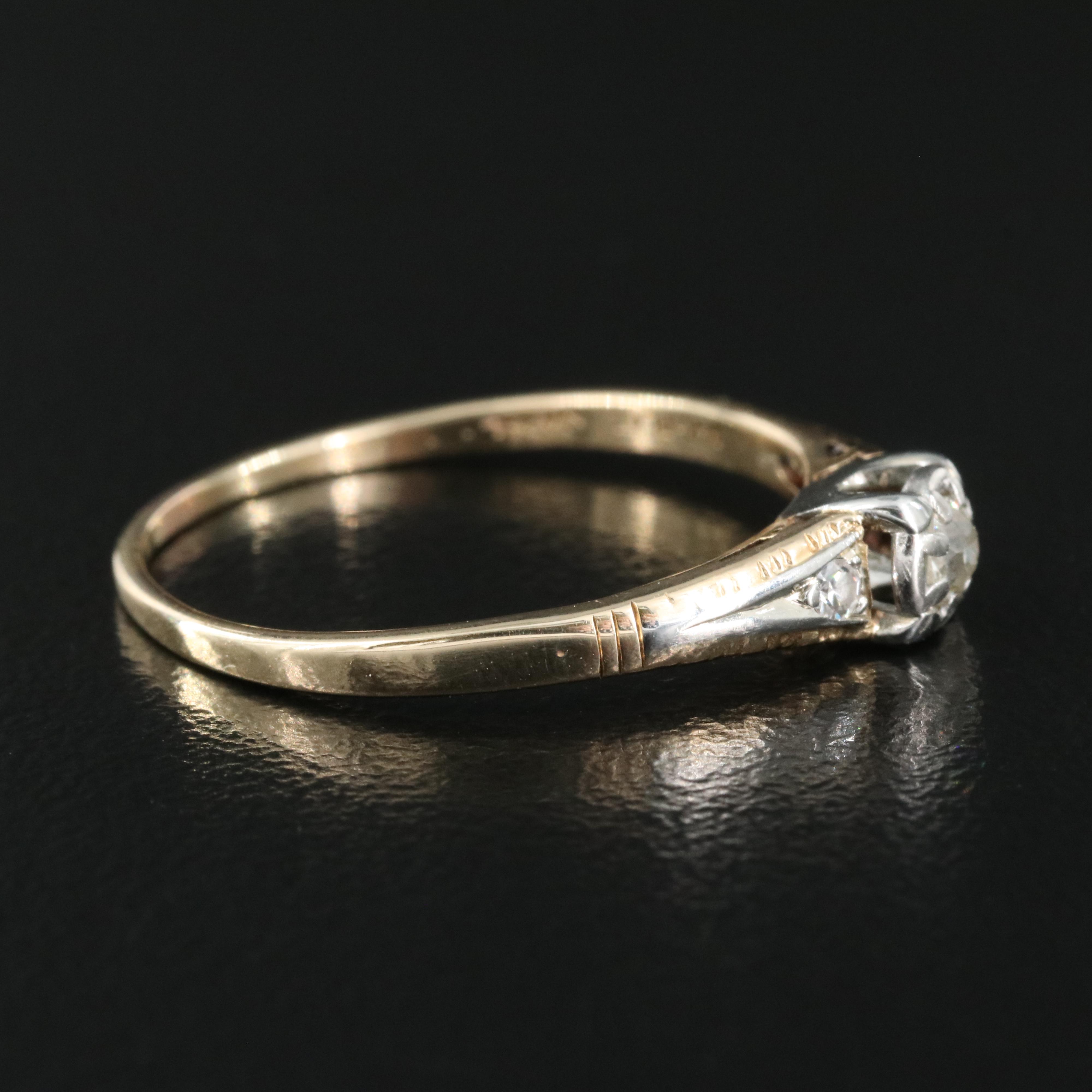 Jabel 14K 0.14 CTW Diamond Ring with Platinum Head