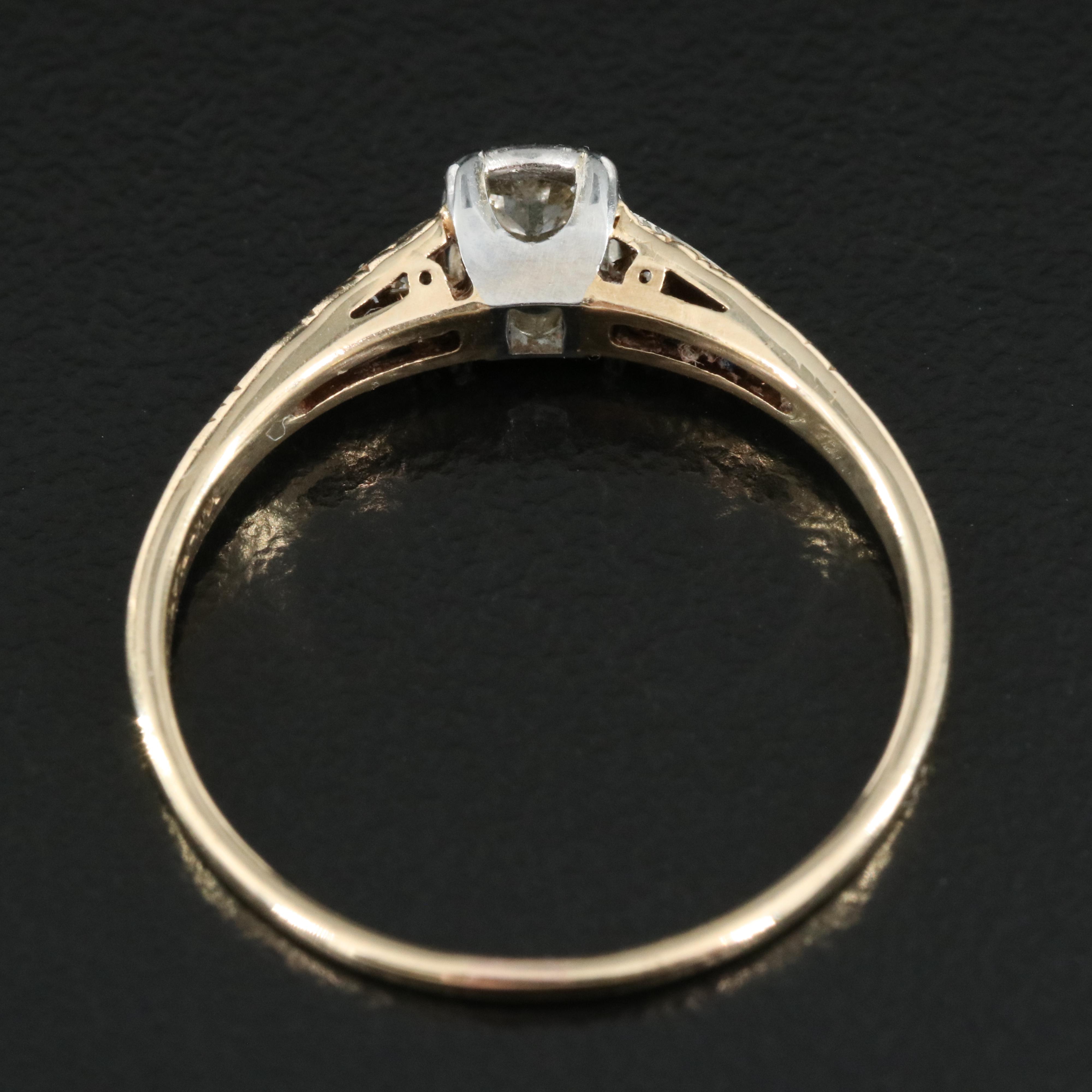 Jabel 14K 0.14 CTW Diamond Ring with Platinum Head