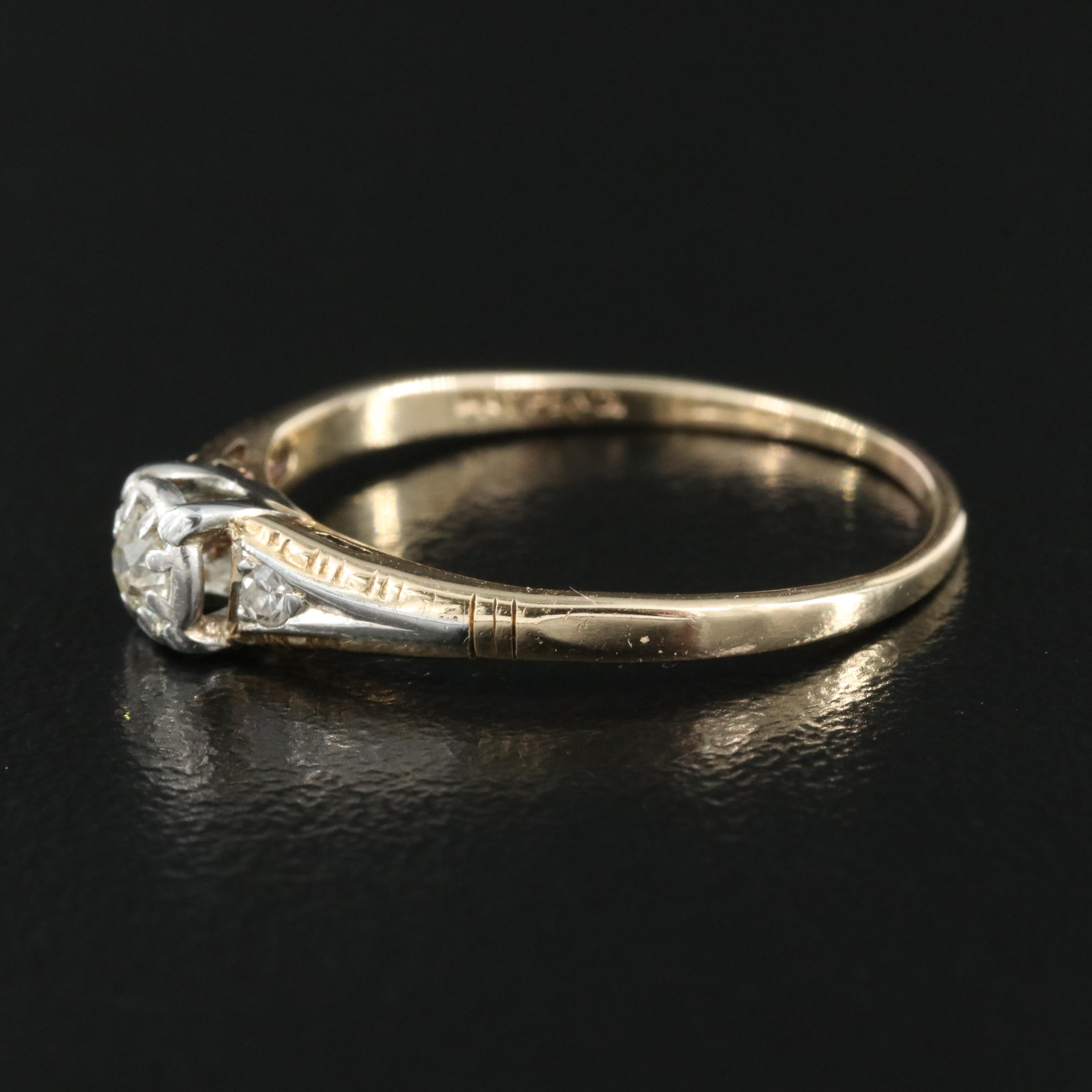 Jabel 14K 0.14 CTW Diamond Ring with Platinum Head