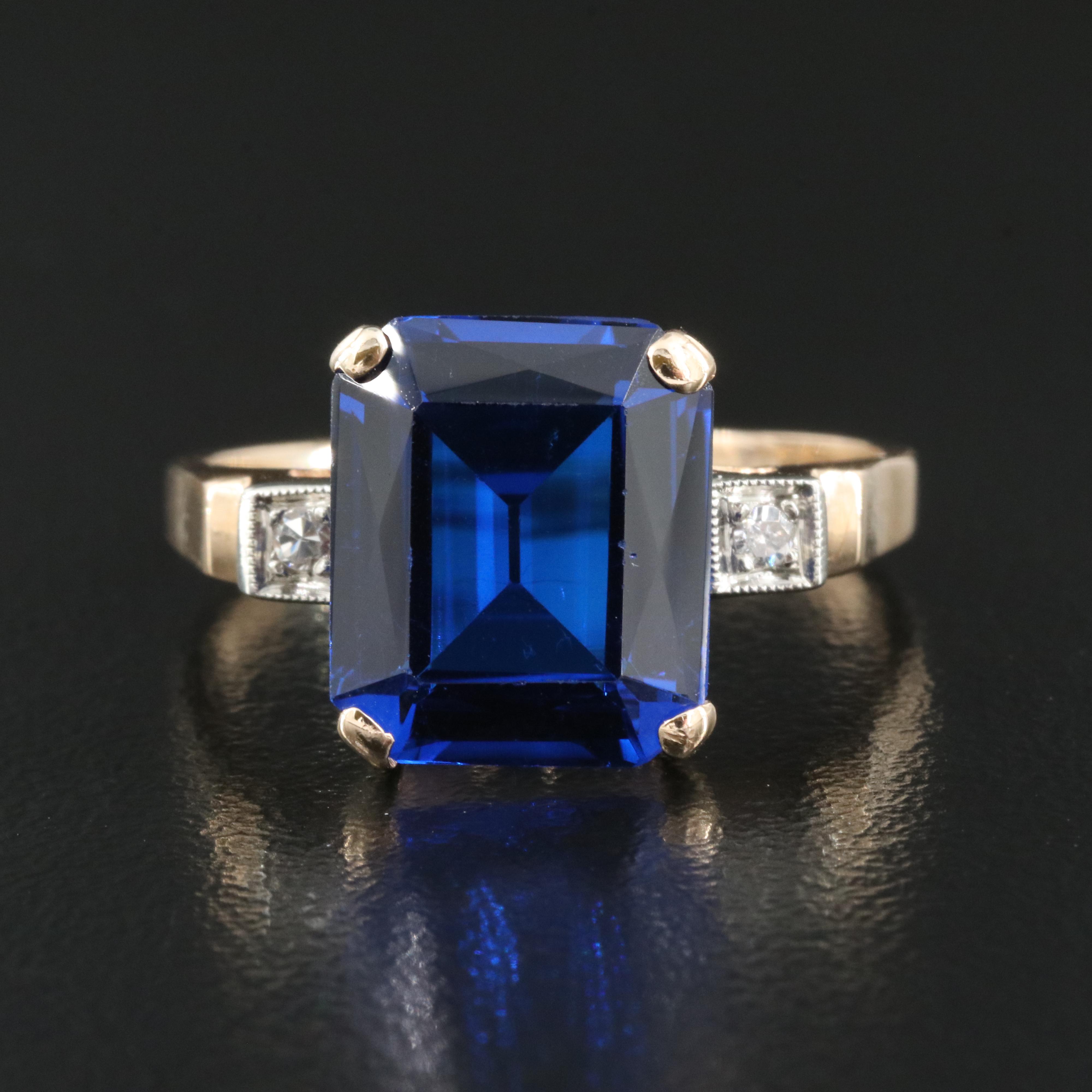 14K Spinel and Diamond Ring