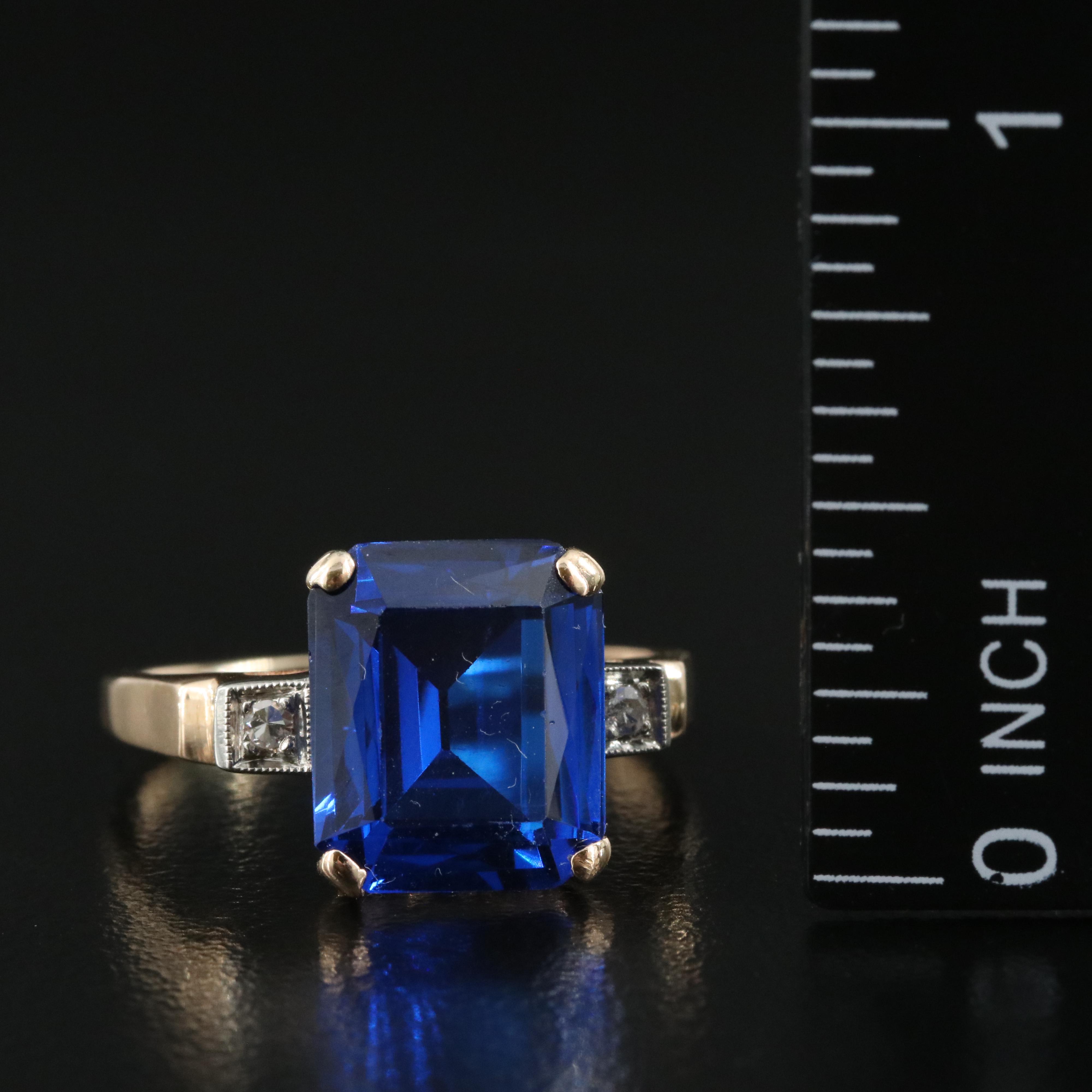 14K Spinel and Diamond Ring