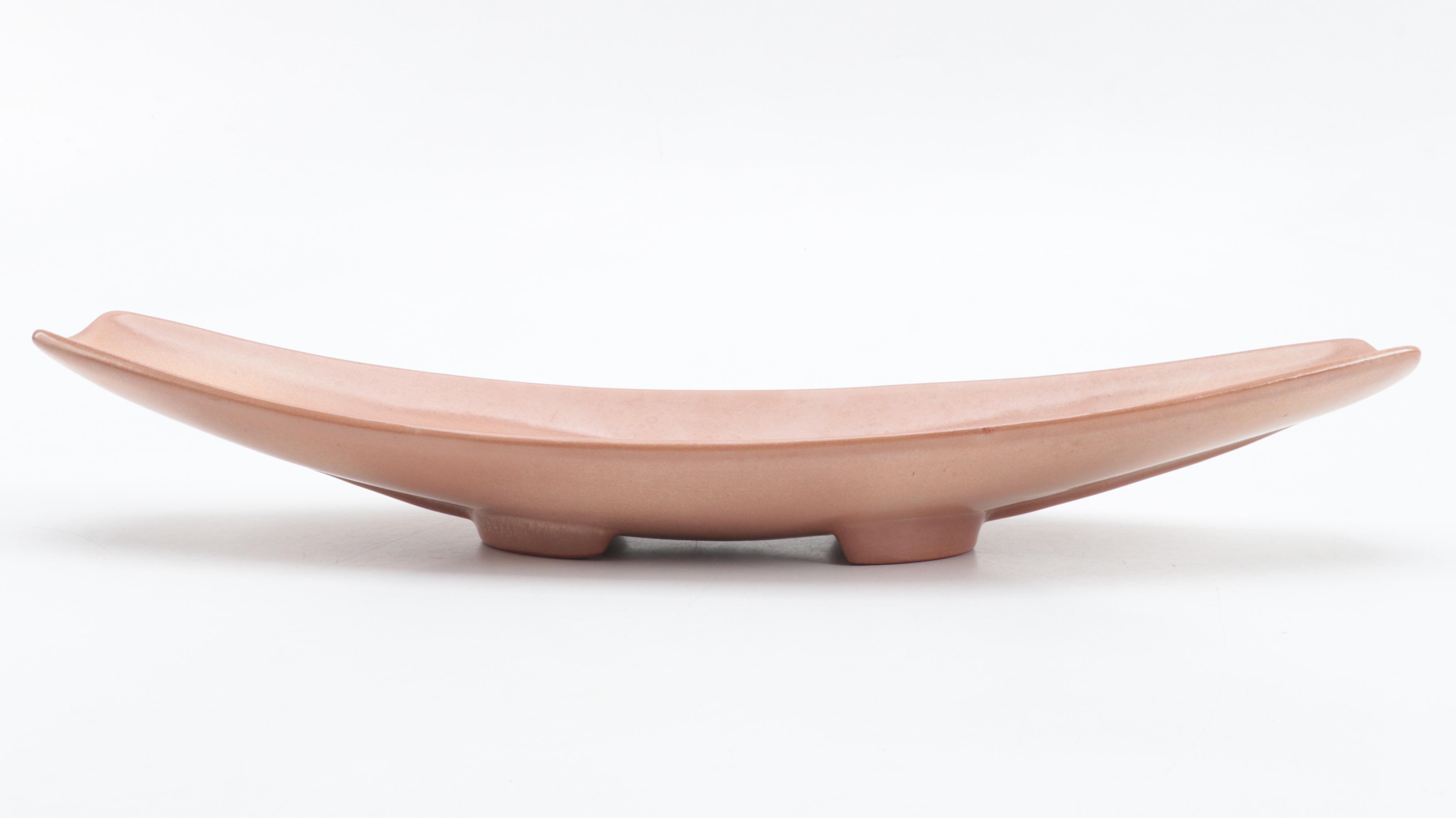 Frankoma Pottery Dish and Other Ceramic Dog Figurine, Mid to Late 20th Century