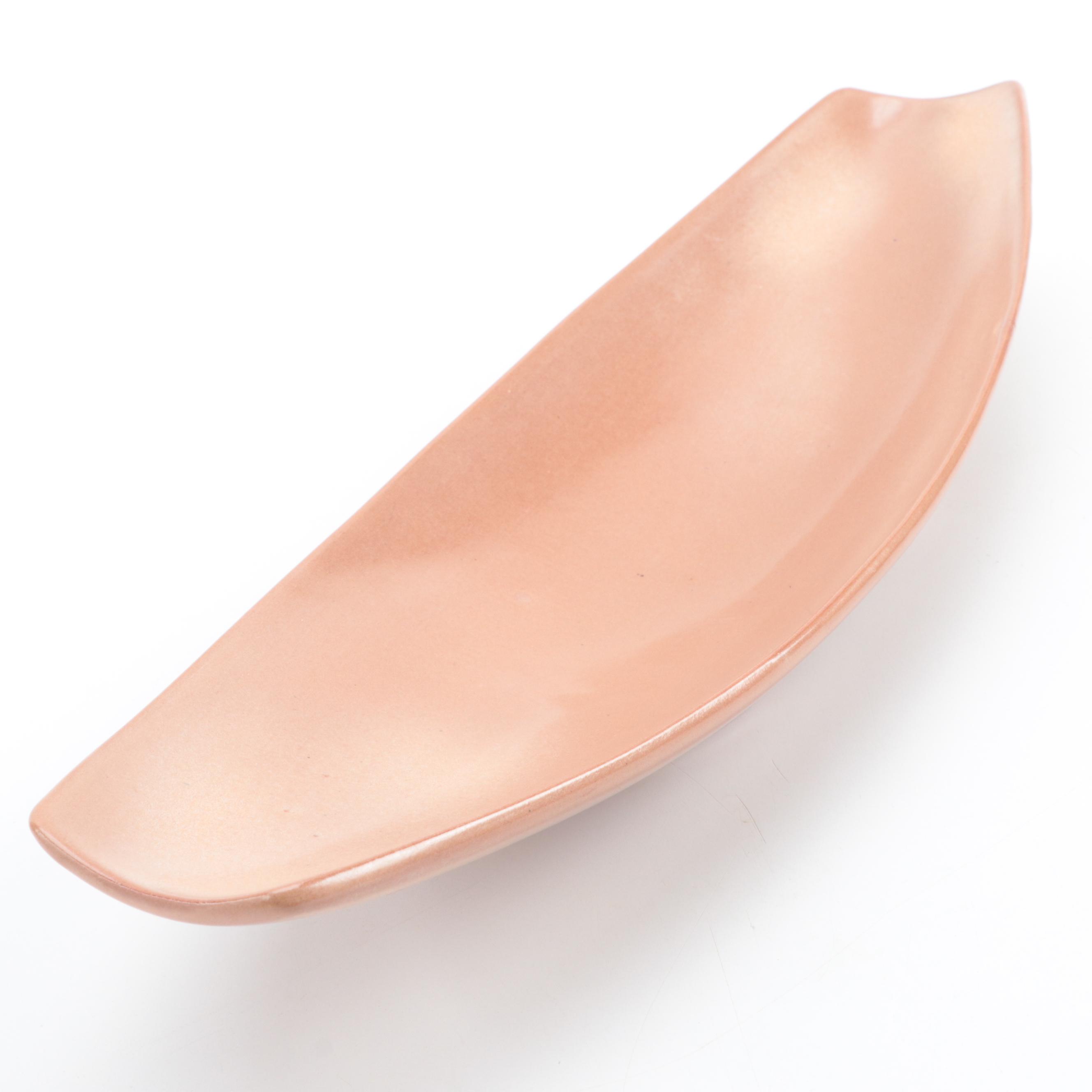 Frankoma Pottery Dish and Other Ceramic Dog Figurine, Mid to Late 20th Century