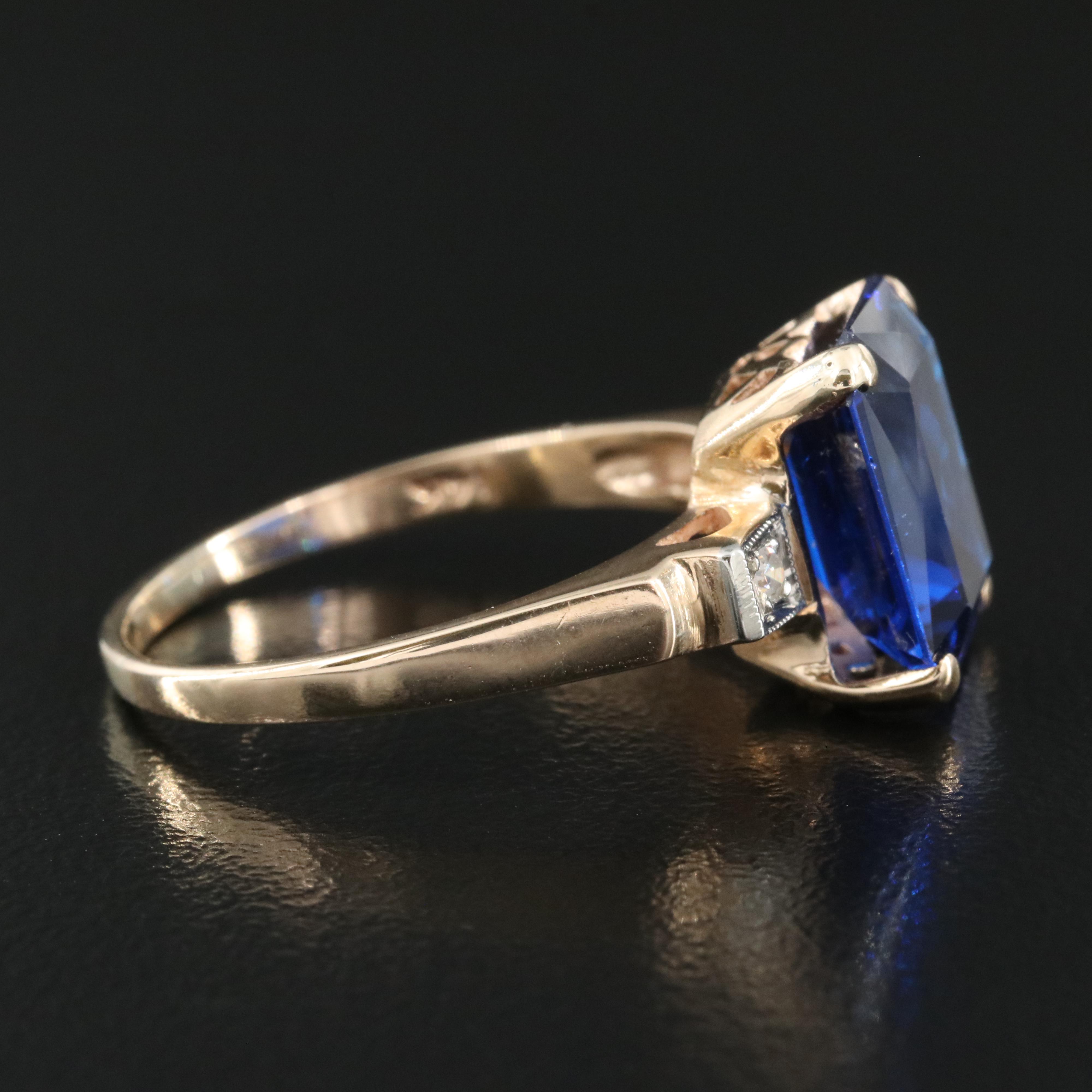 14K Spinel and Diamond Ring