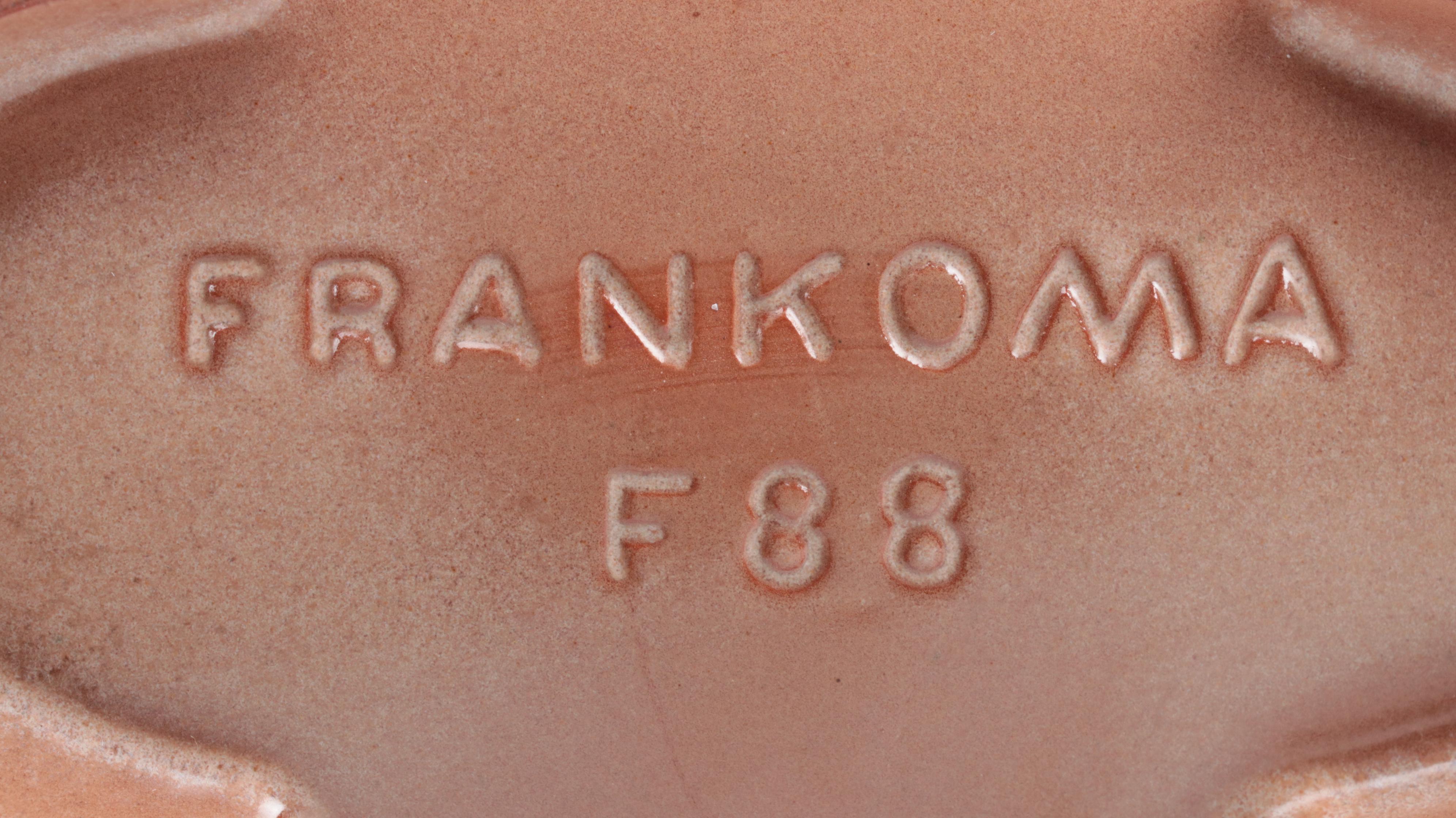 Frankoma Pottery Dish and Other Ceramic Dog Figurine, Mid to Late 20th Century