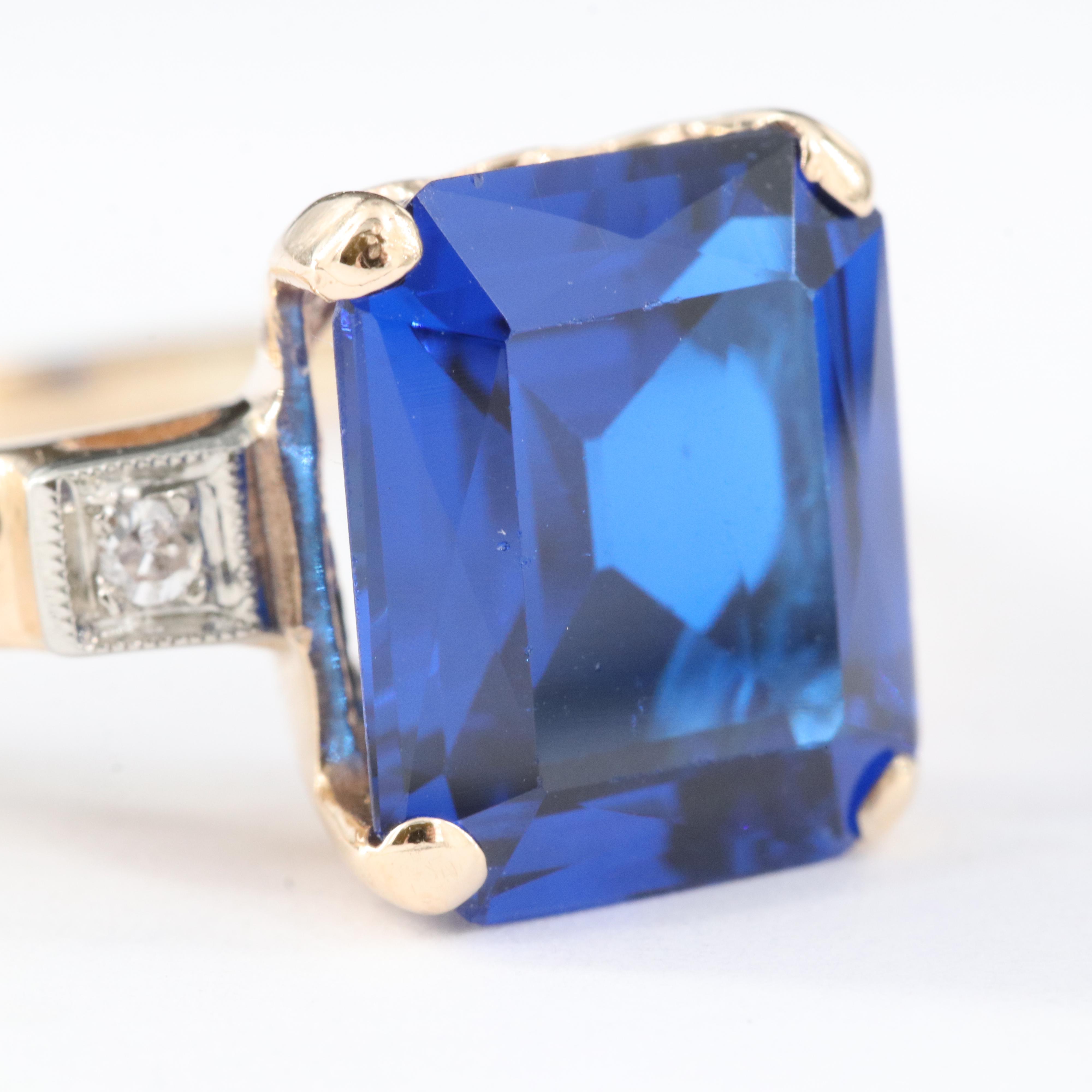 14K Spinel and Diamond Ring