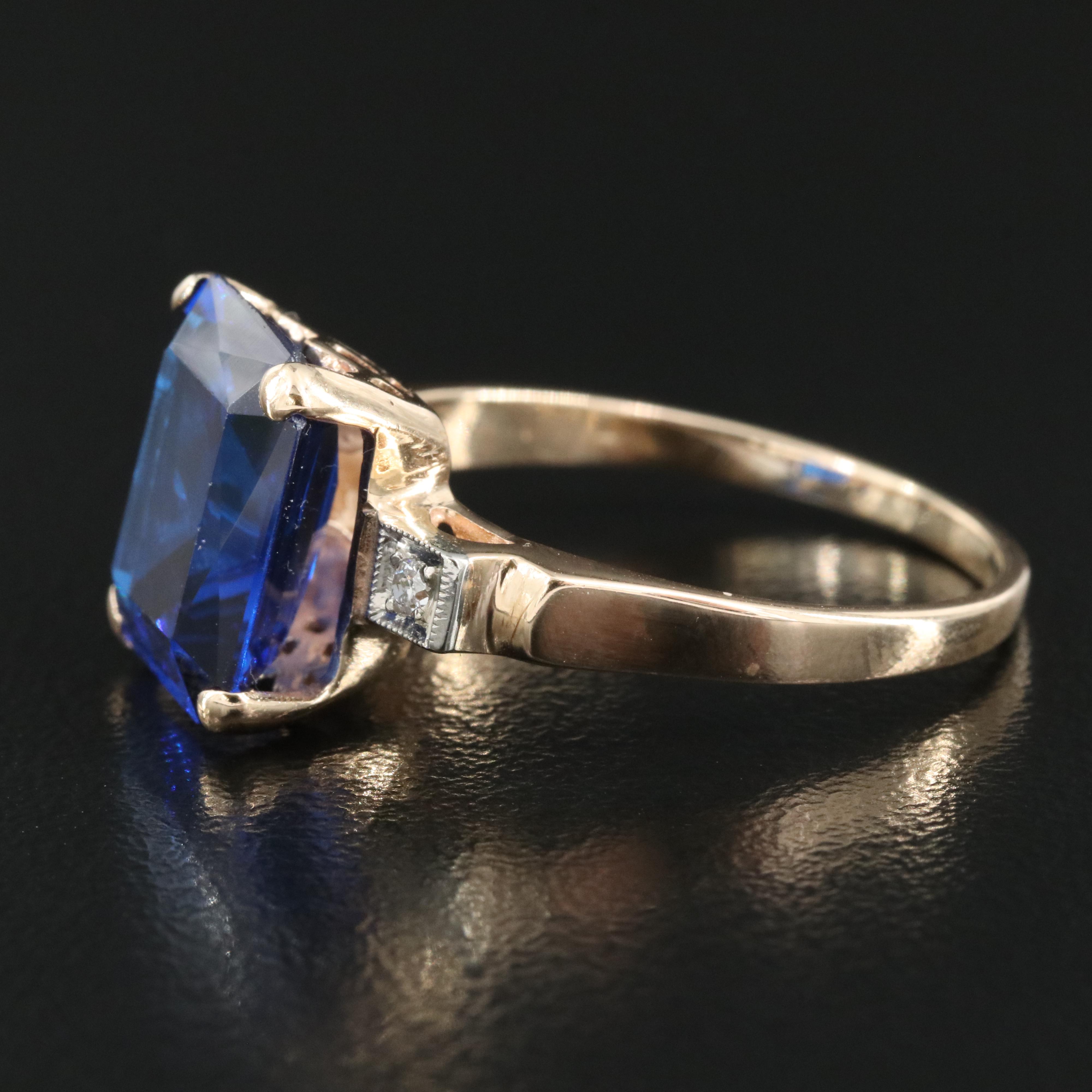 14K Spinel and Diamond Ring