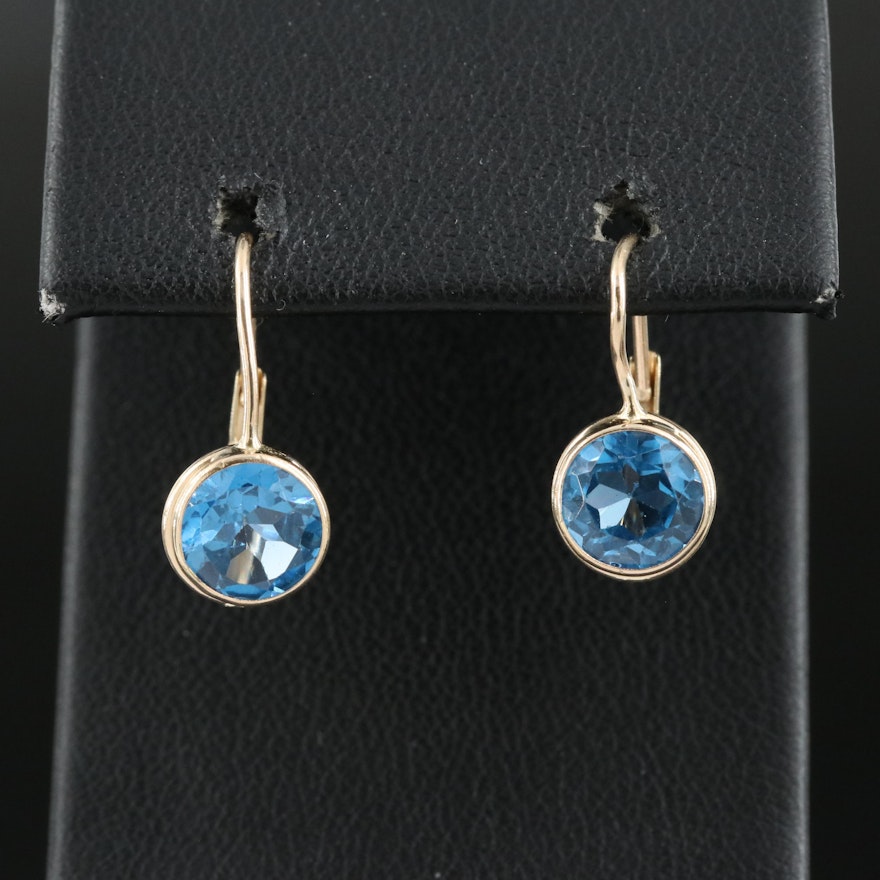 14K London Blue Topaz Earrings