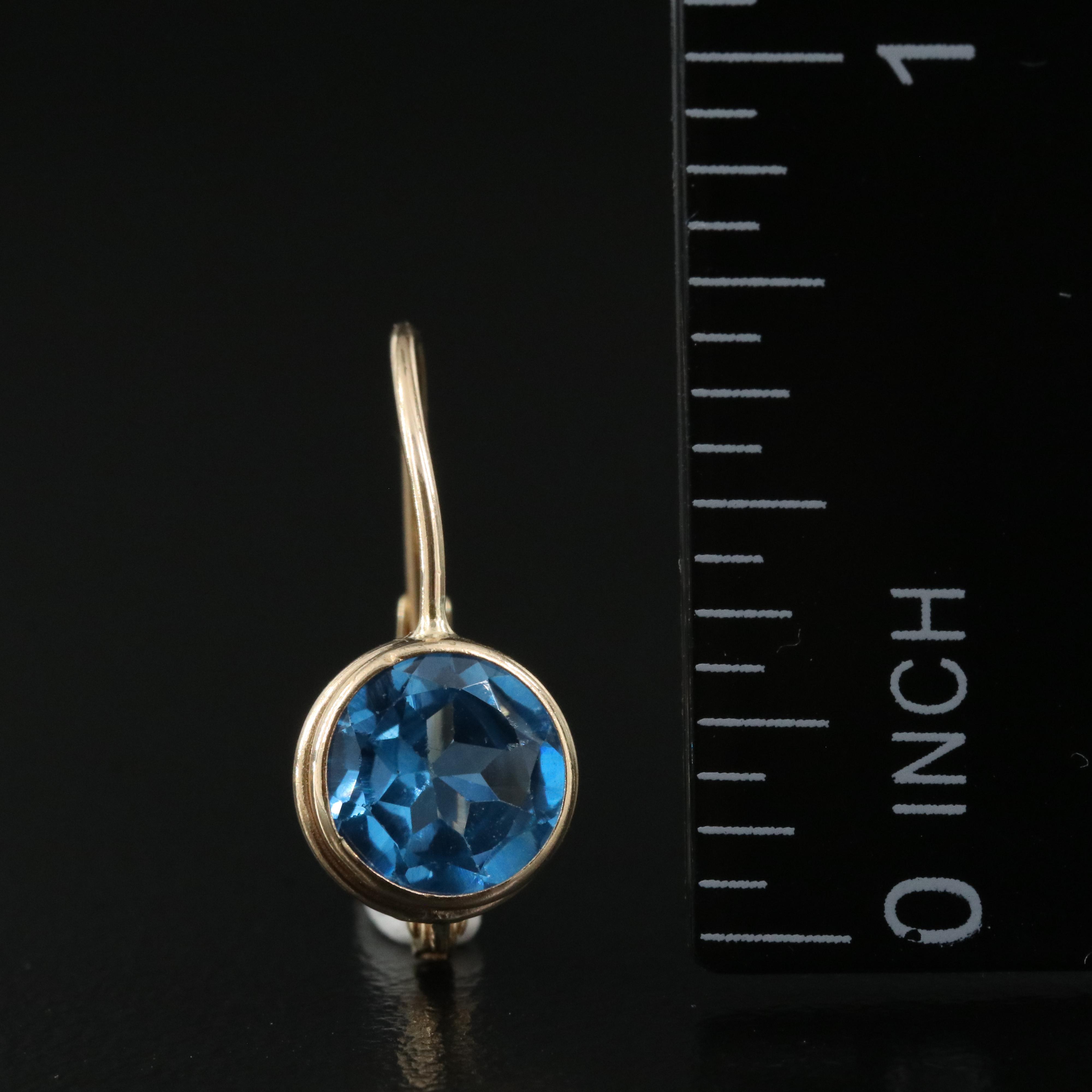 14K London Blue Topaz Earrings