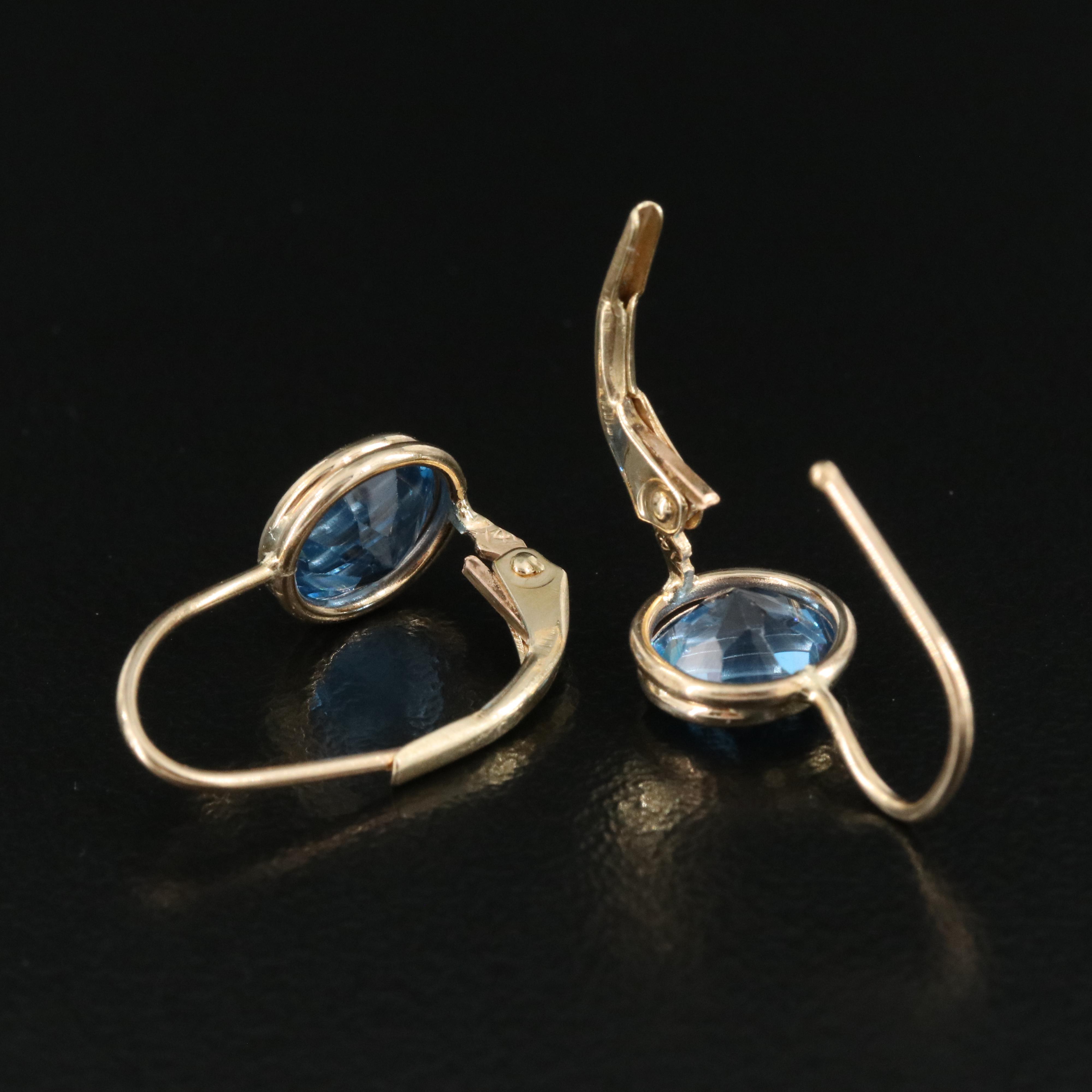 14K London Blue Topaz Earrings