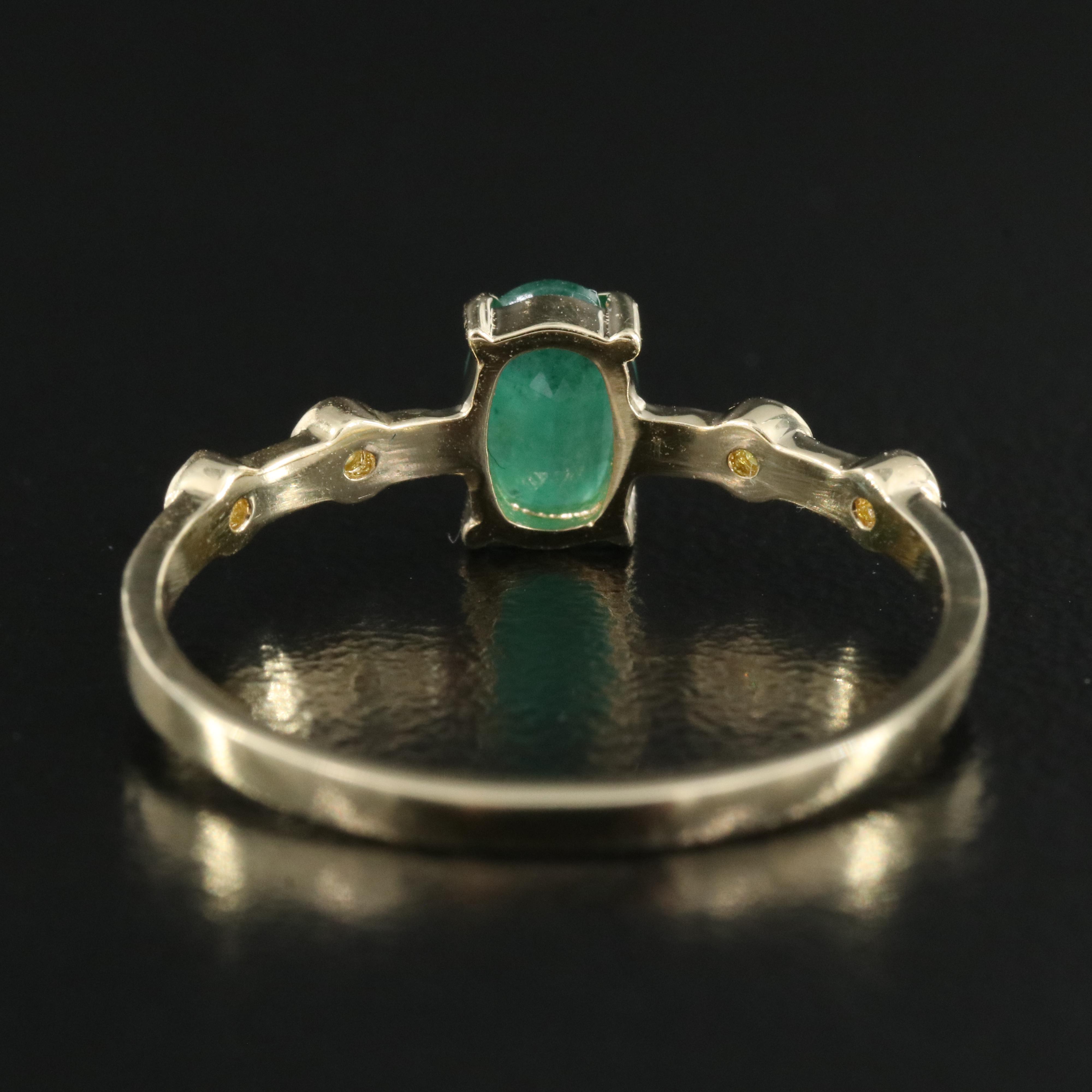 14K Emerald and Diamond Ring