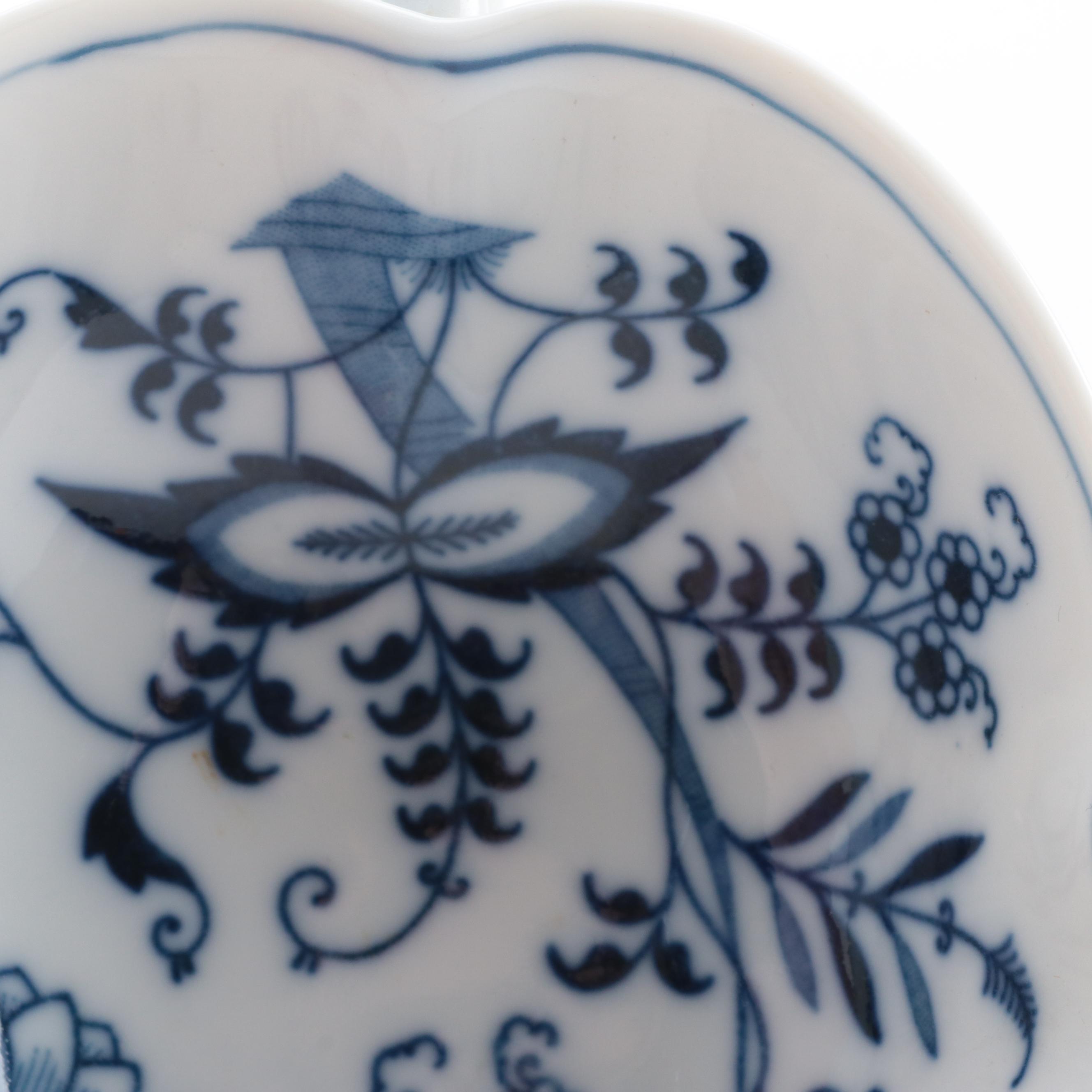 Japanese Blue and White Porcelain Teapot with Other Tableware