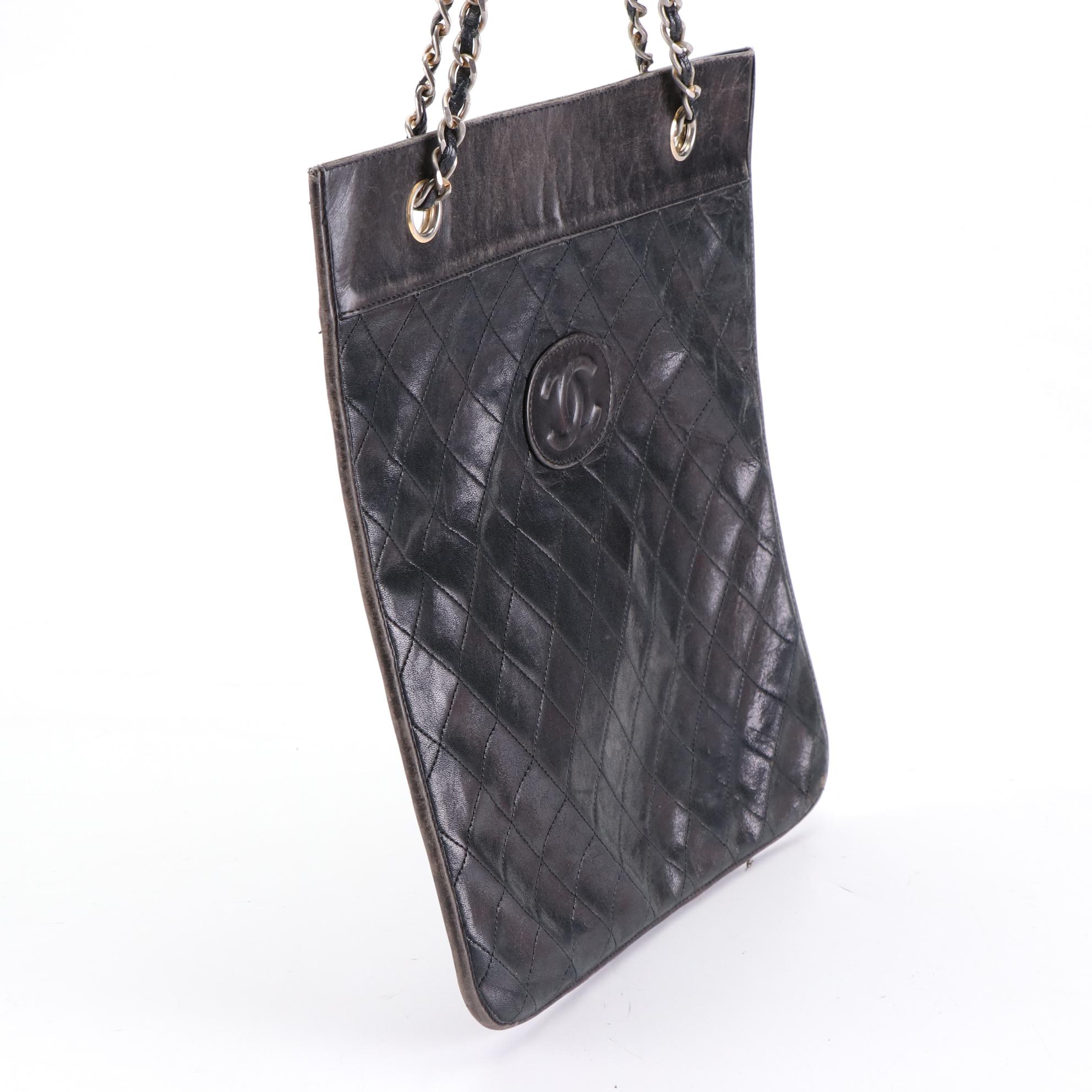 Chanel Flat Shoulder Bag in Quilted Lambskin Leather