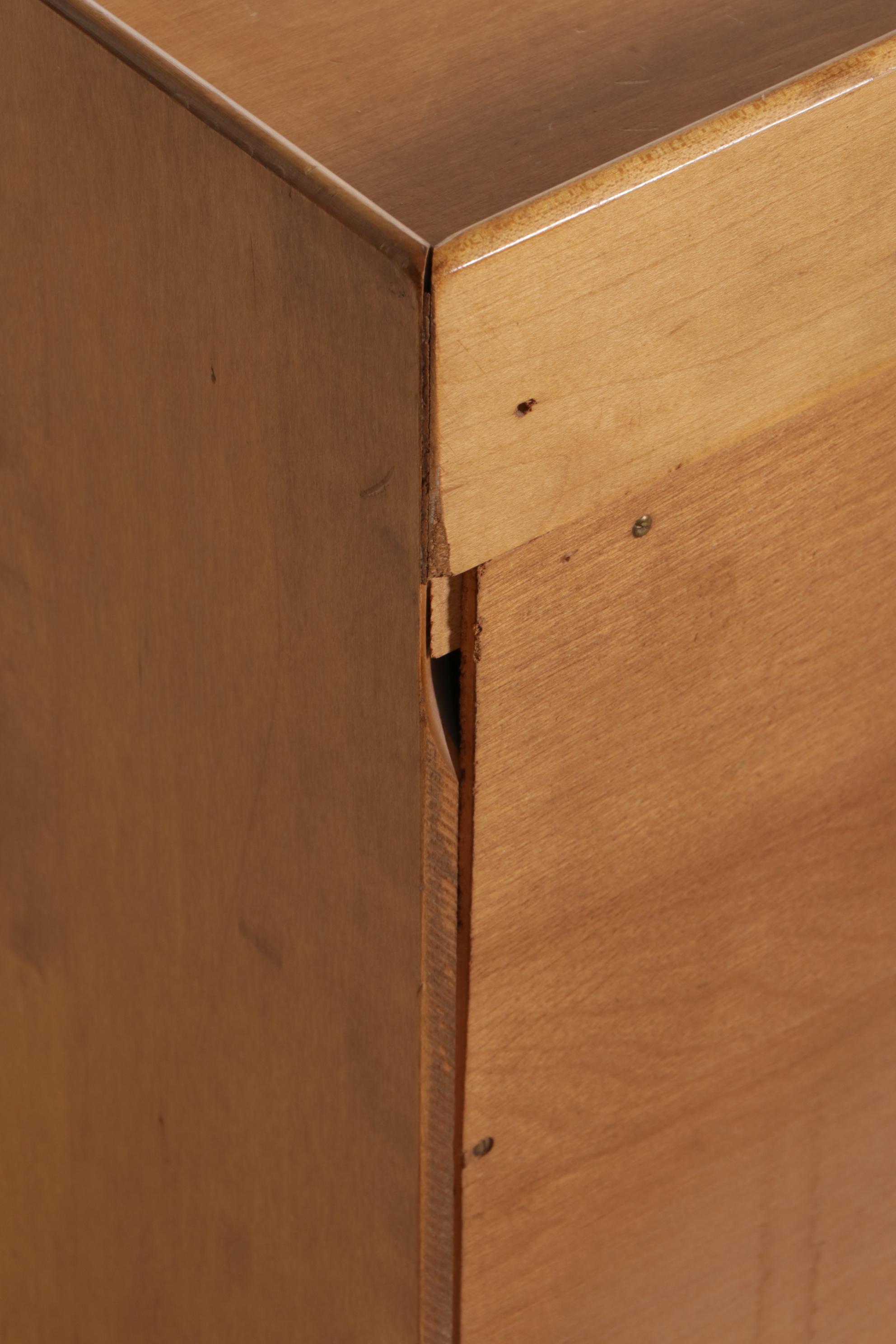 Crawford Furniture Mid Century Modern Maple Nine-Drawer Dresser and Mirror