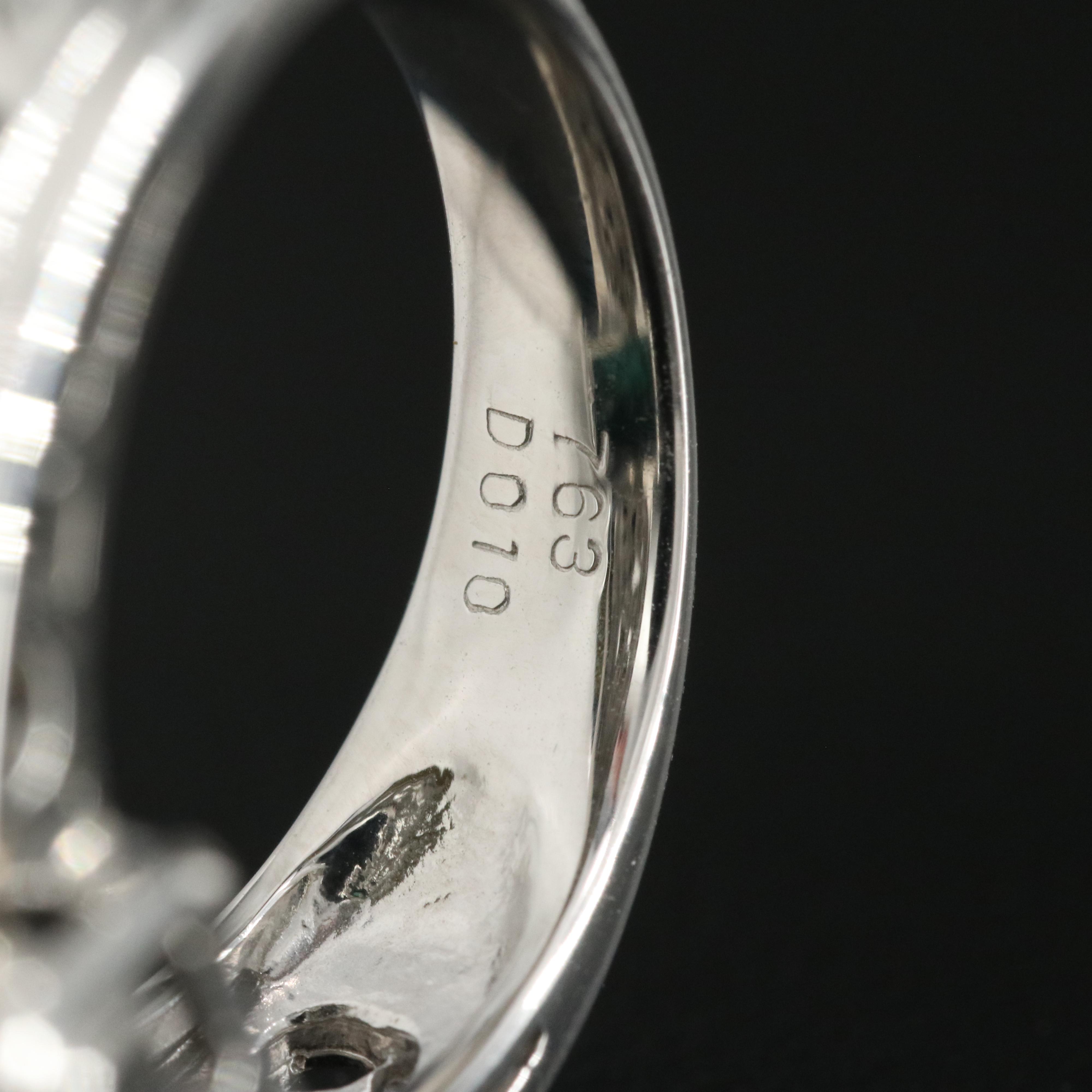 Platinum 7.63 CT Tourmaline and Diamond Ring