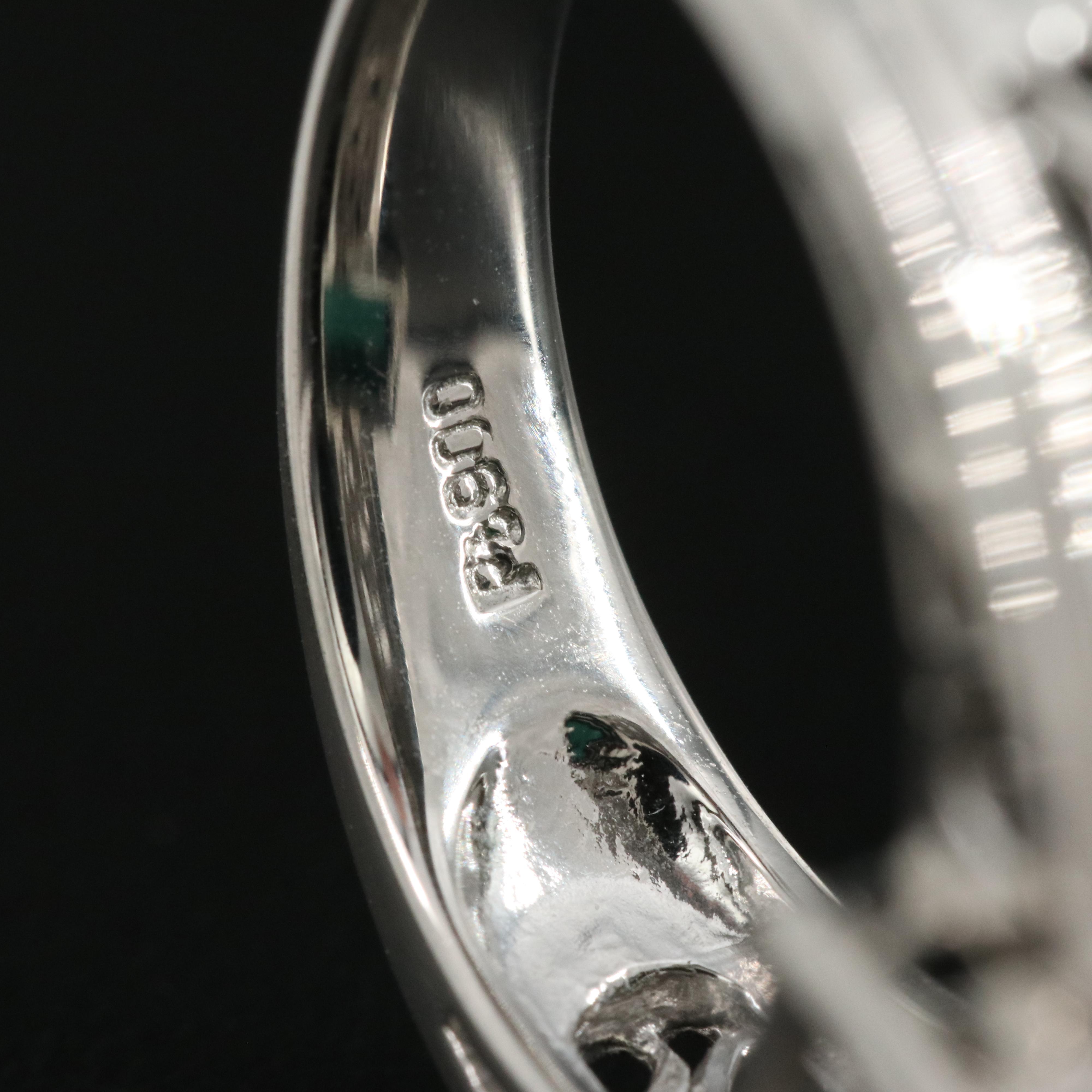 Platinum 7.63 CT Tourmaline and Diamond Ring