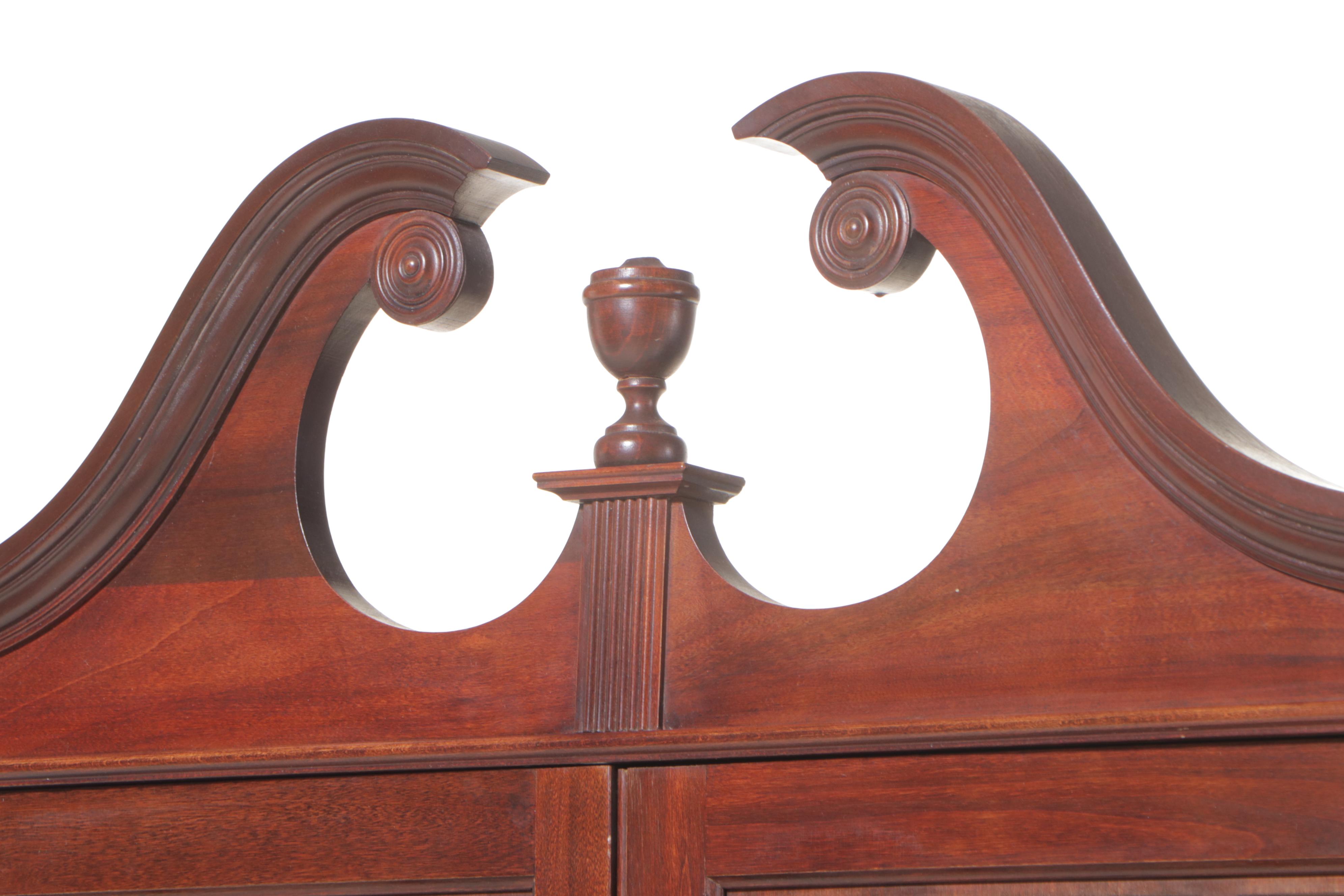 Chippendale Style Mahogany Secretary Bookcase, 20th Century
