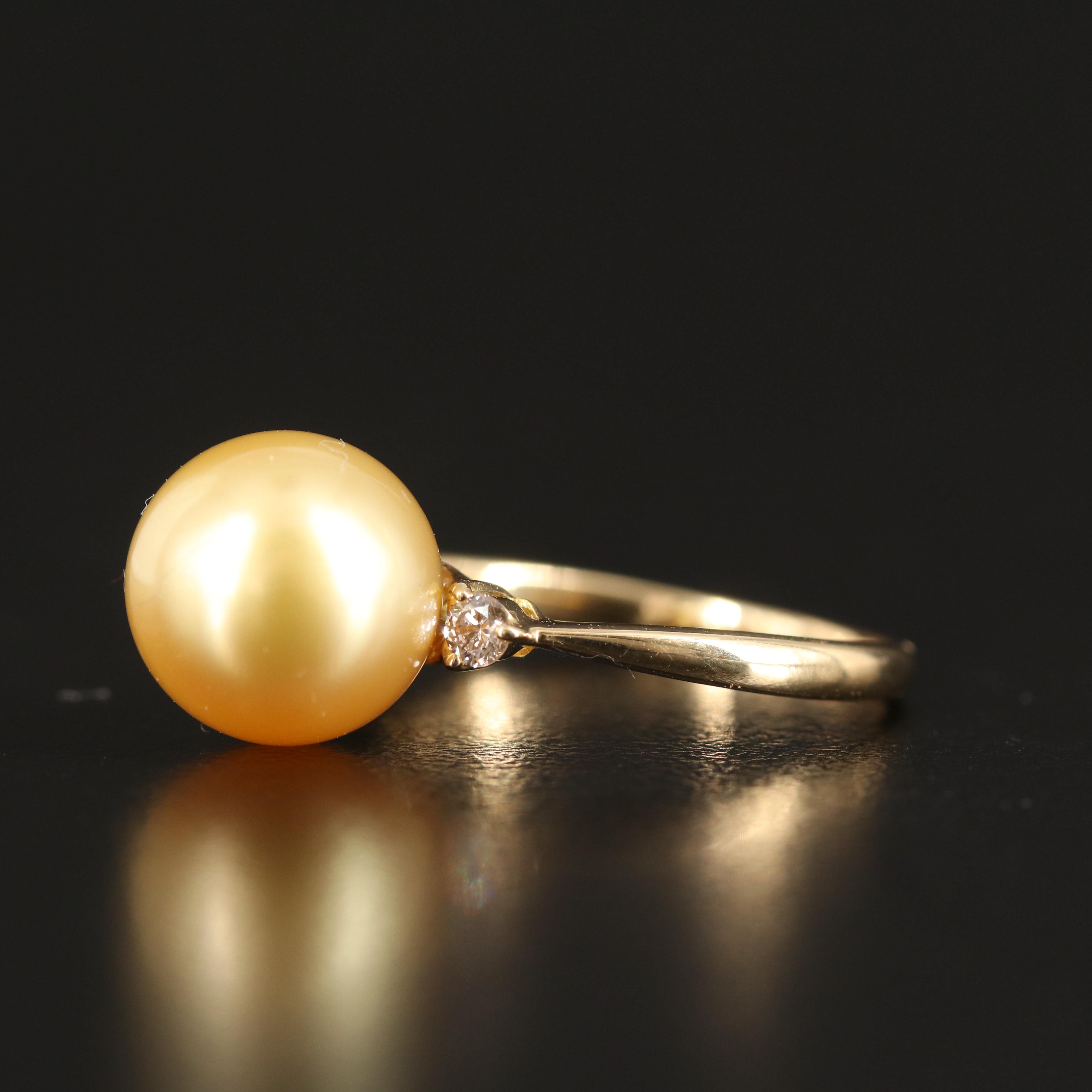 18K 10.50 mm Pearl and Diamond Ring