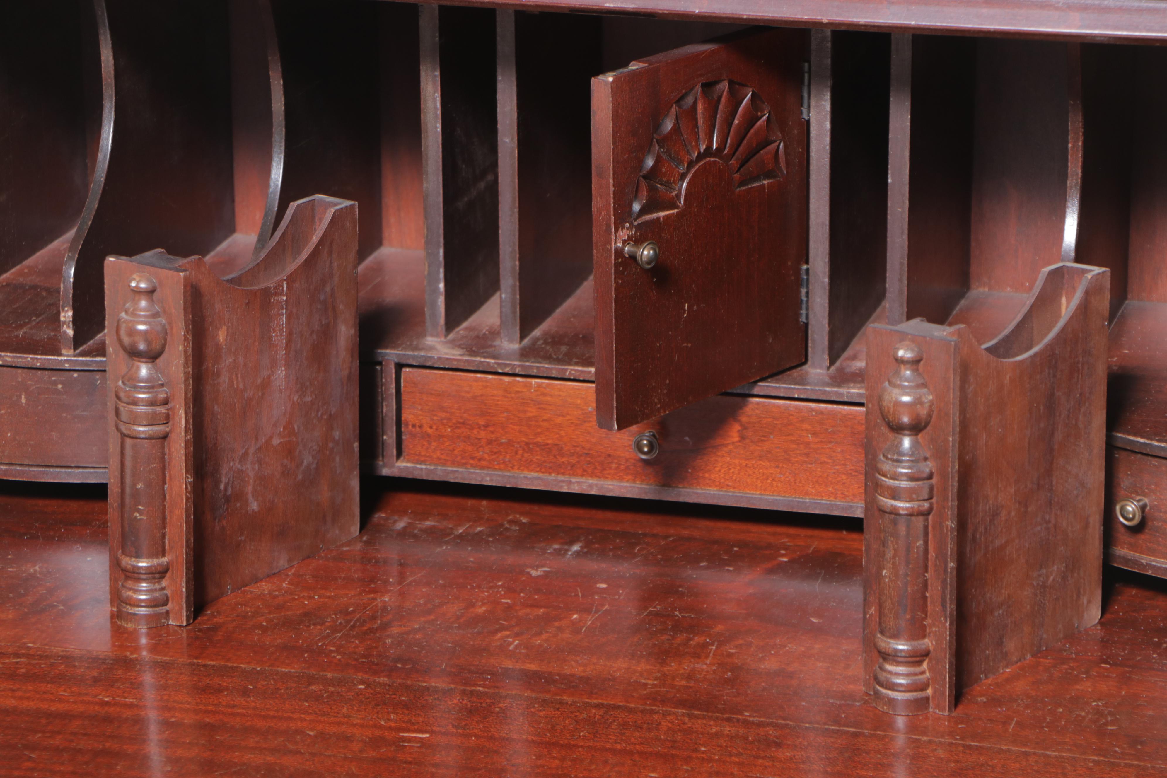 Chippendale Style Mahogany Secretary Bookcase, 20th Century