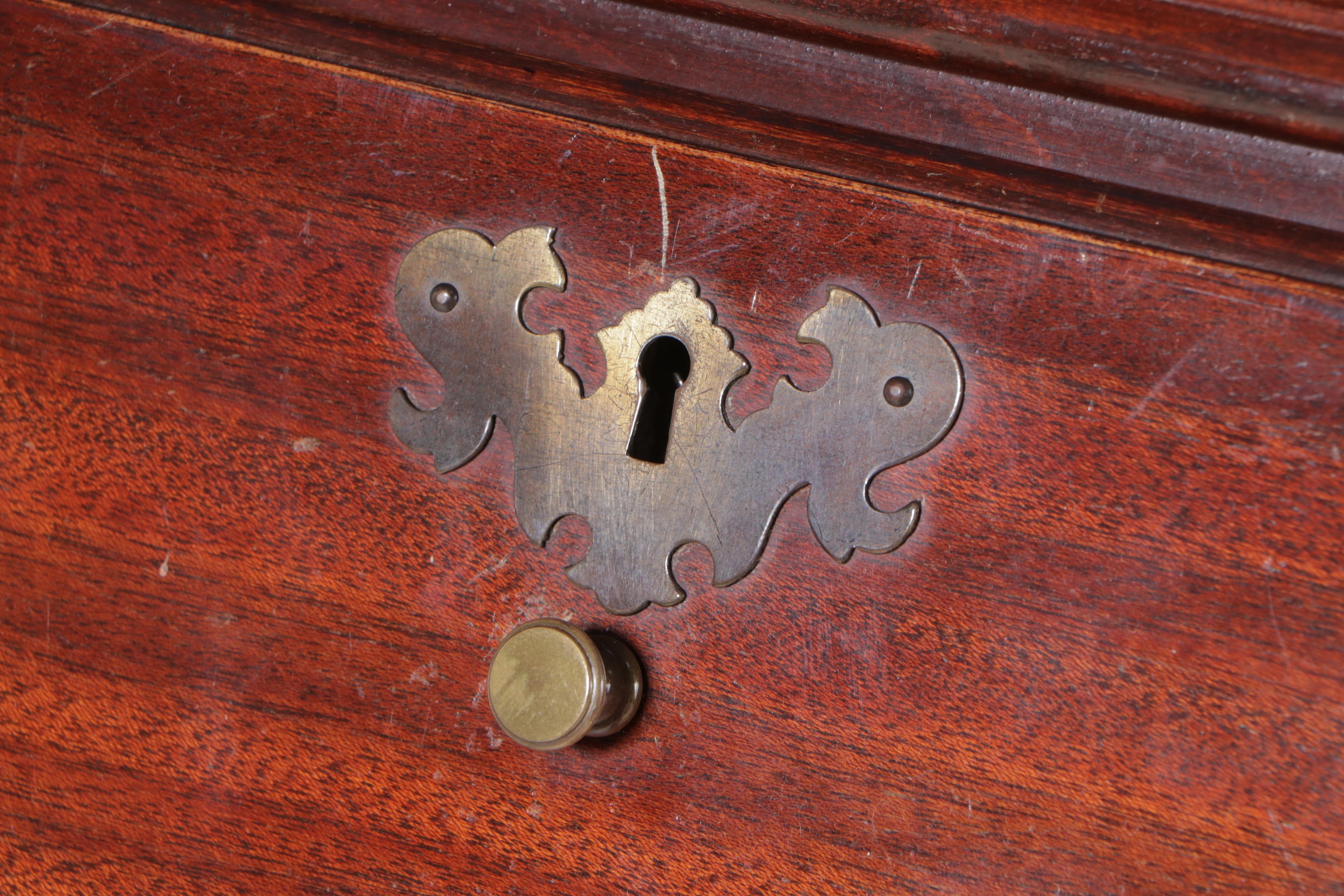 Chippendale Style Mahogany Secretary Bookcase, 20th Century