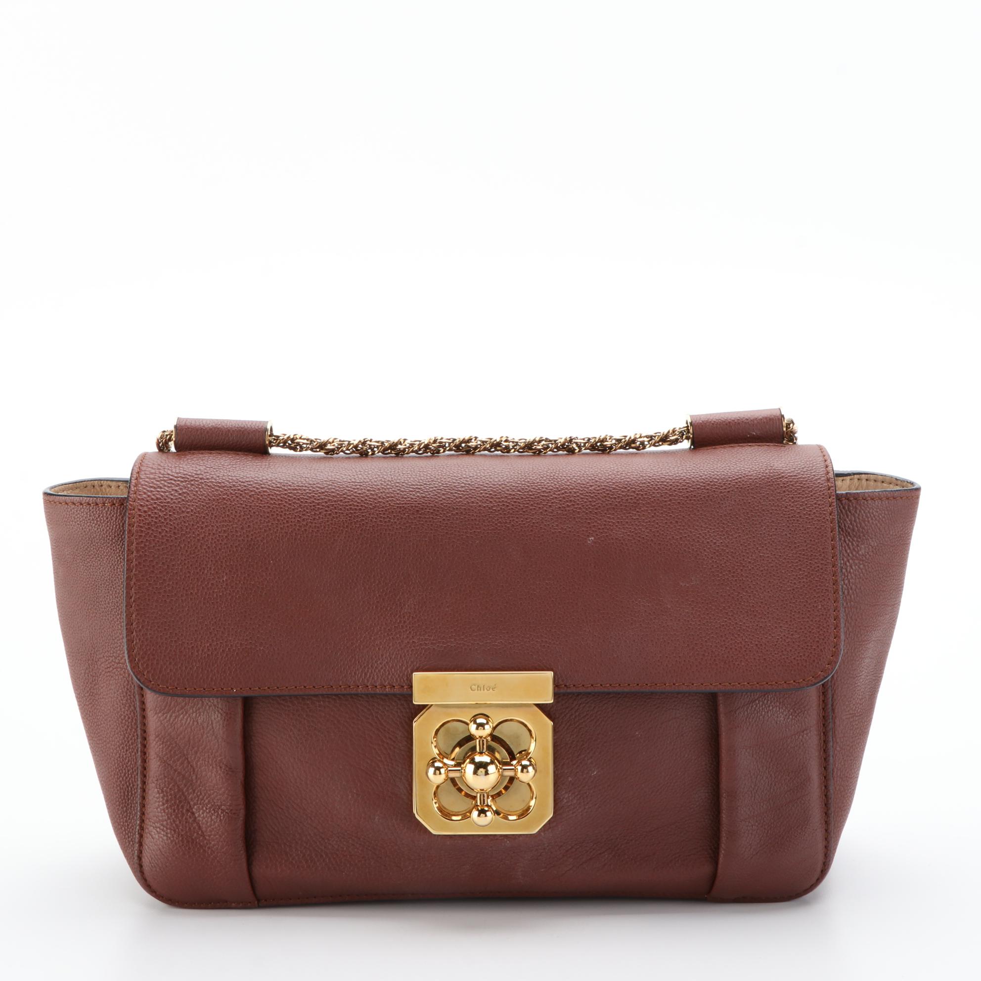 Chloé Elsie Chain Shoulder Bag Small in Pebbled Leather
