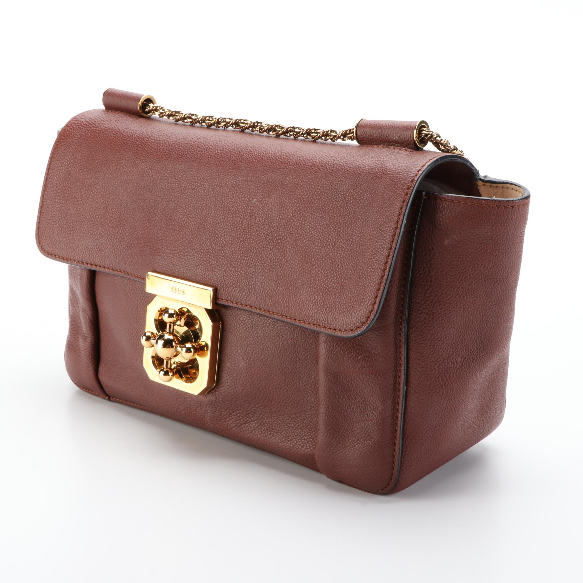 Chloé Elsie Chain Shoulder Bag Small in Pebbled Leather