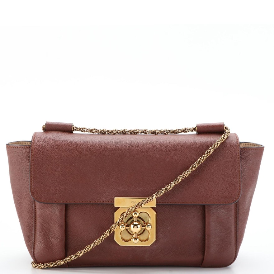 Chloé Elsie Chain Shoulder Bag Small in Pebbled Leather