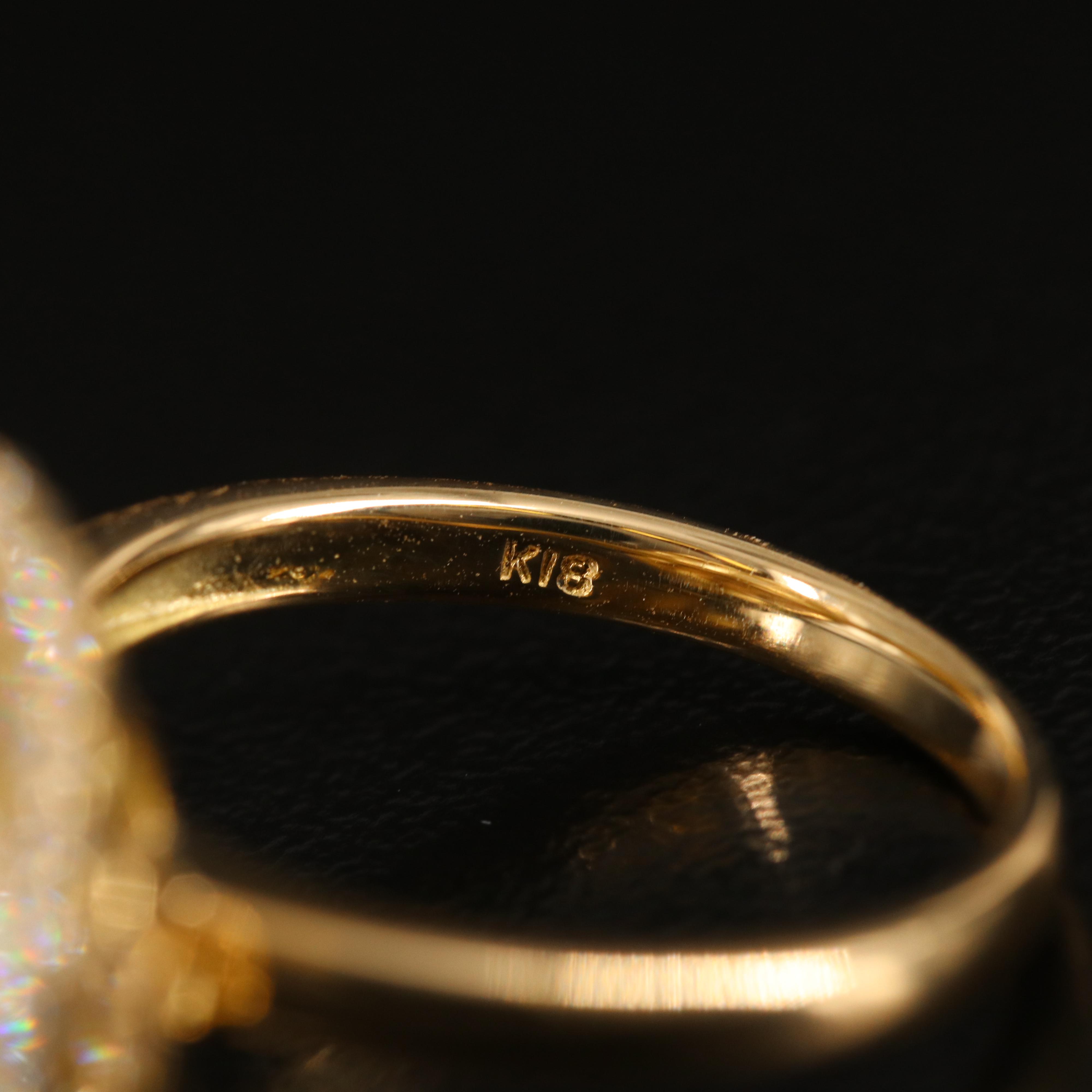 18K 13.75 mm Pearl and Diamond Ring