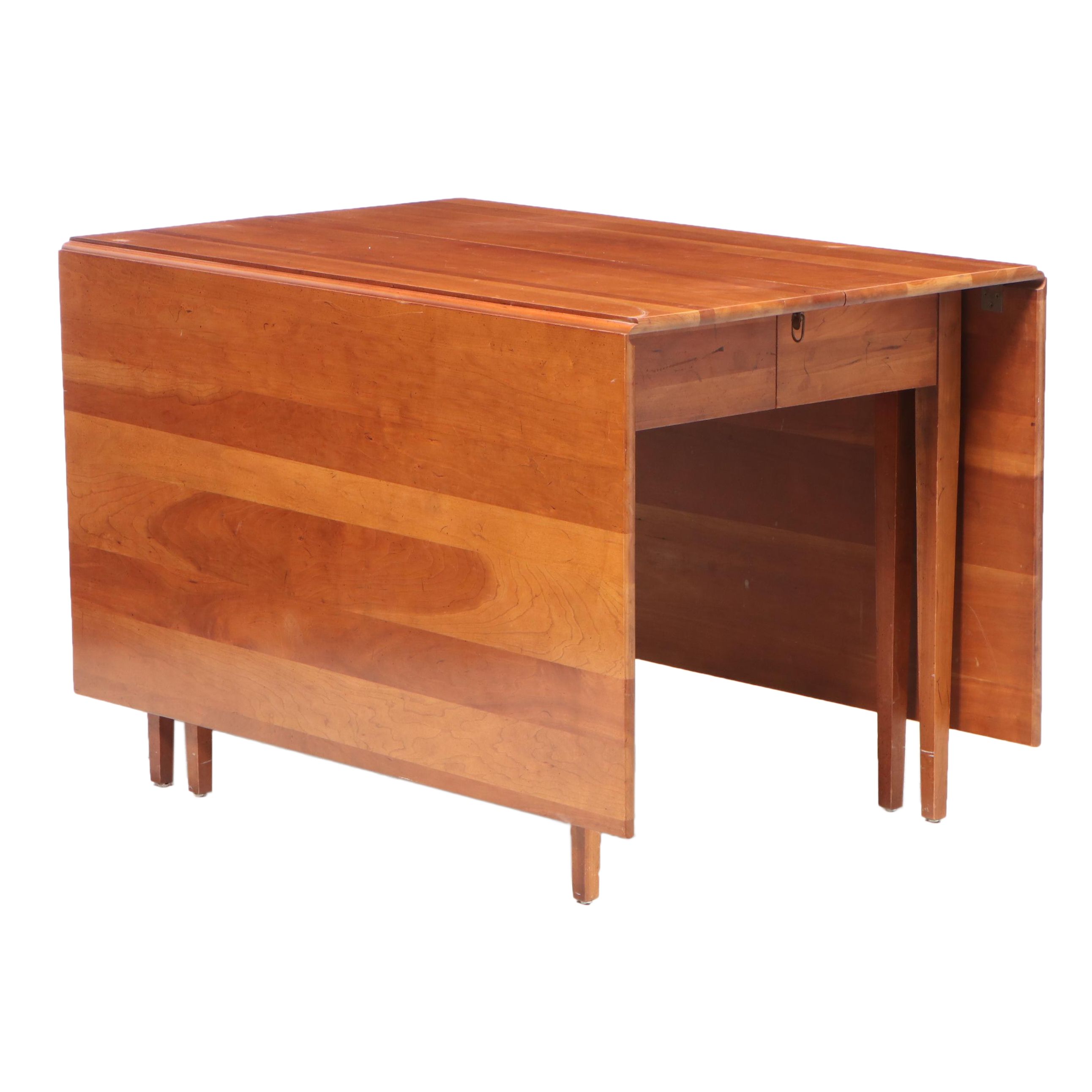 Federal Style Cherrywood Extending Drop-Leaf Dining Table