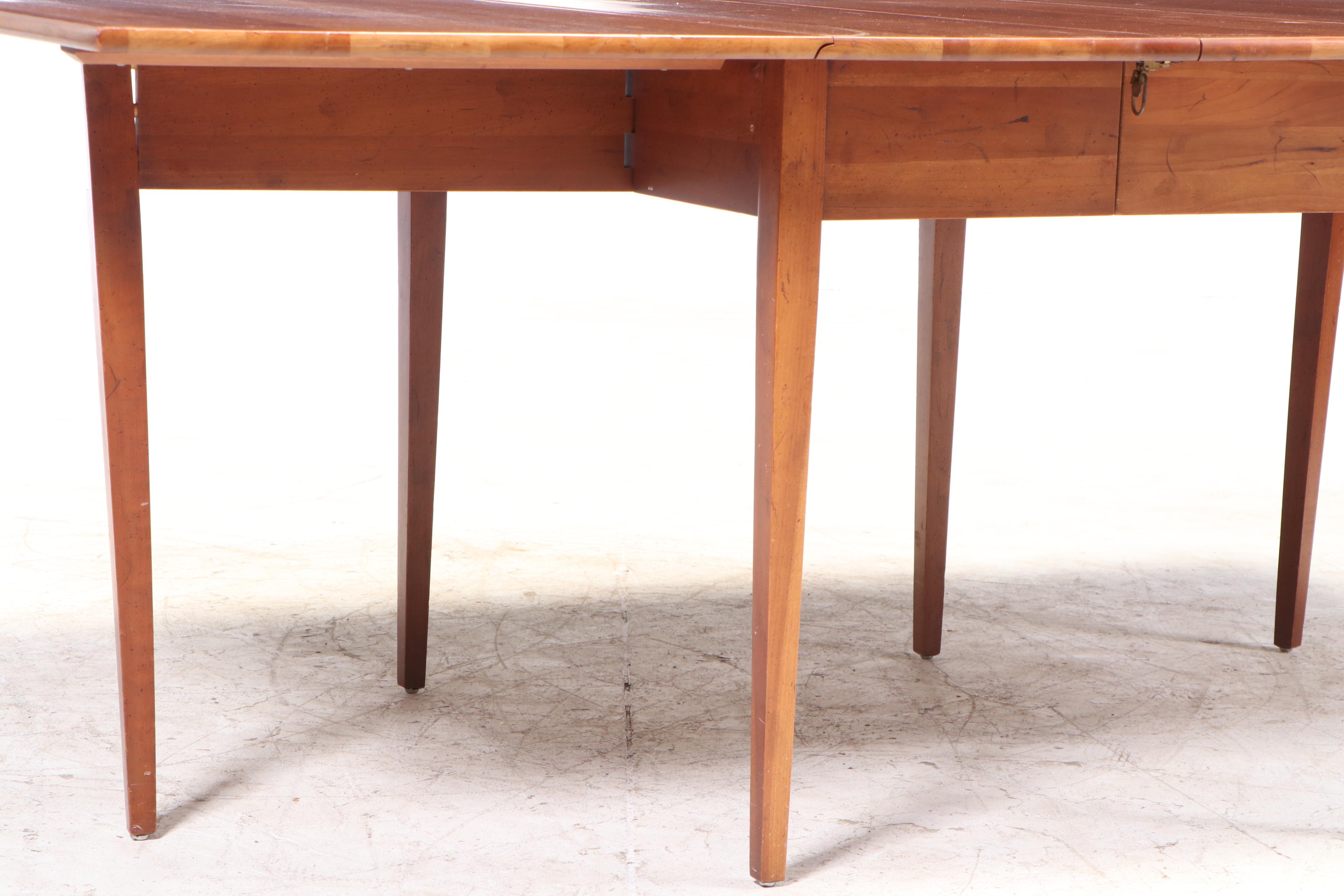 Federal Style Cherrywood Extending Drop-Leaf Dining Table