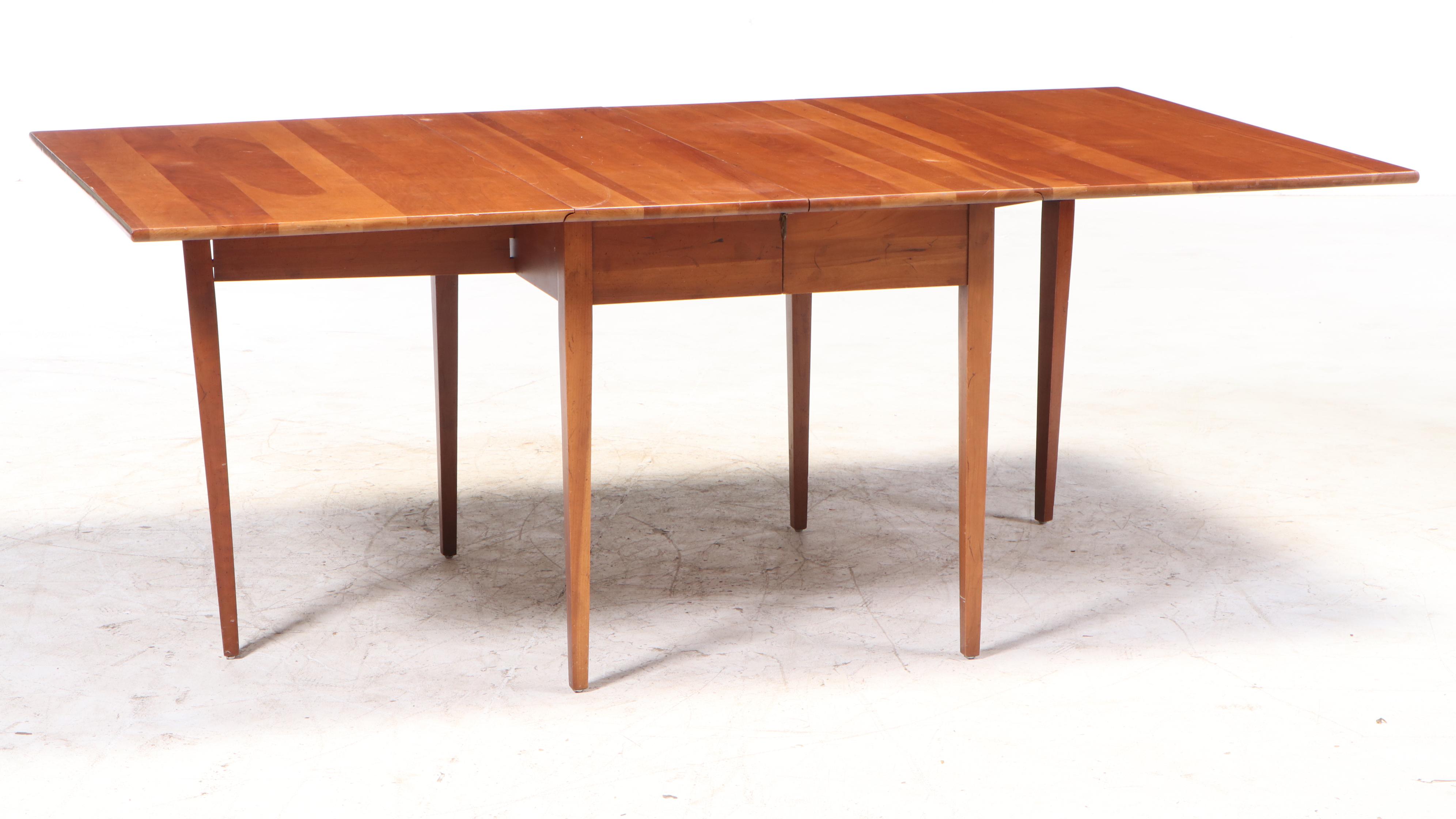 Federal Style Cherrywood Extending Drop-Leaf Dining Table
