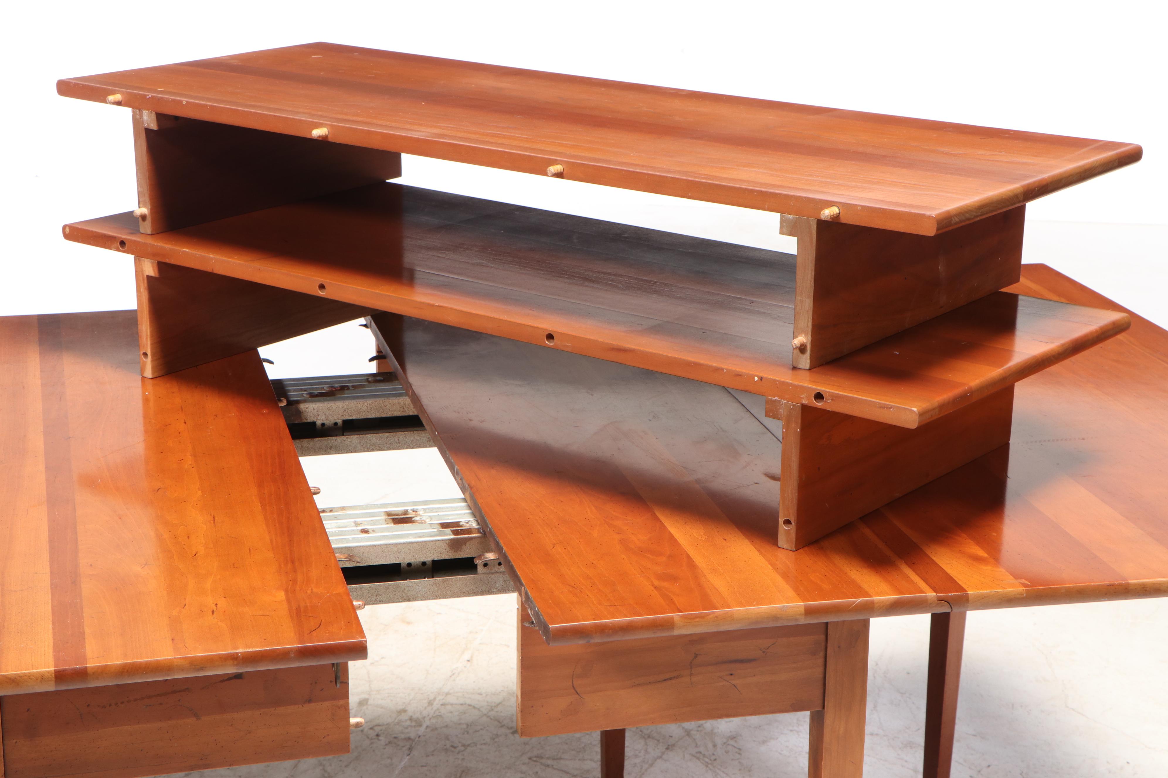 Federal Style Cherrywood Extending Drop-Leaf Dining Table