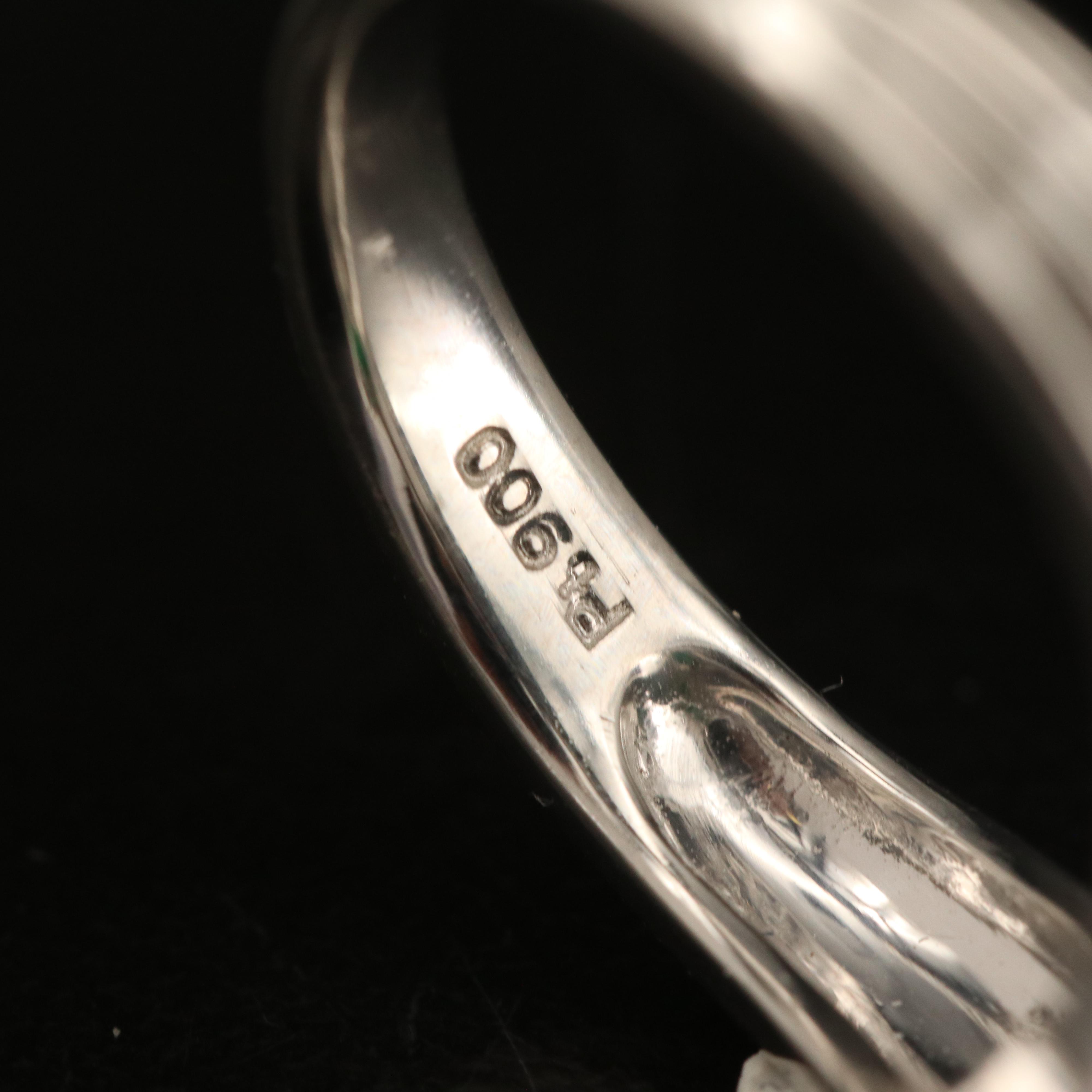 Platinum Emerald and Diamond Ring