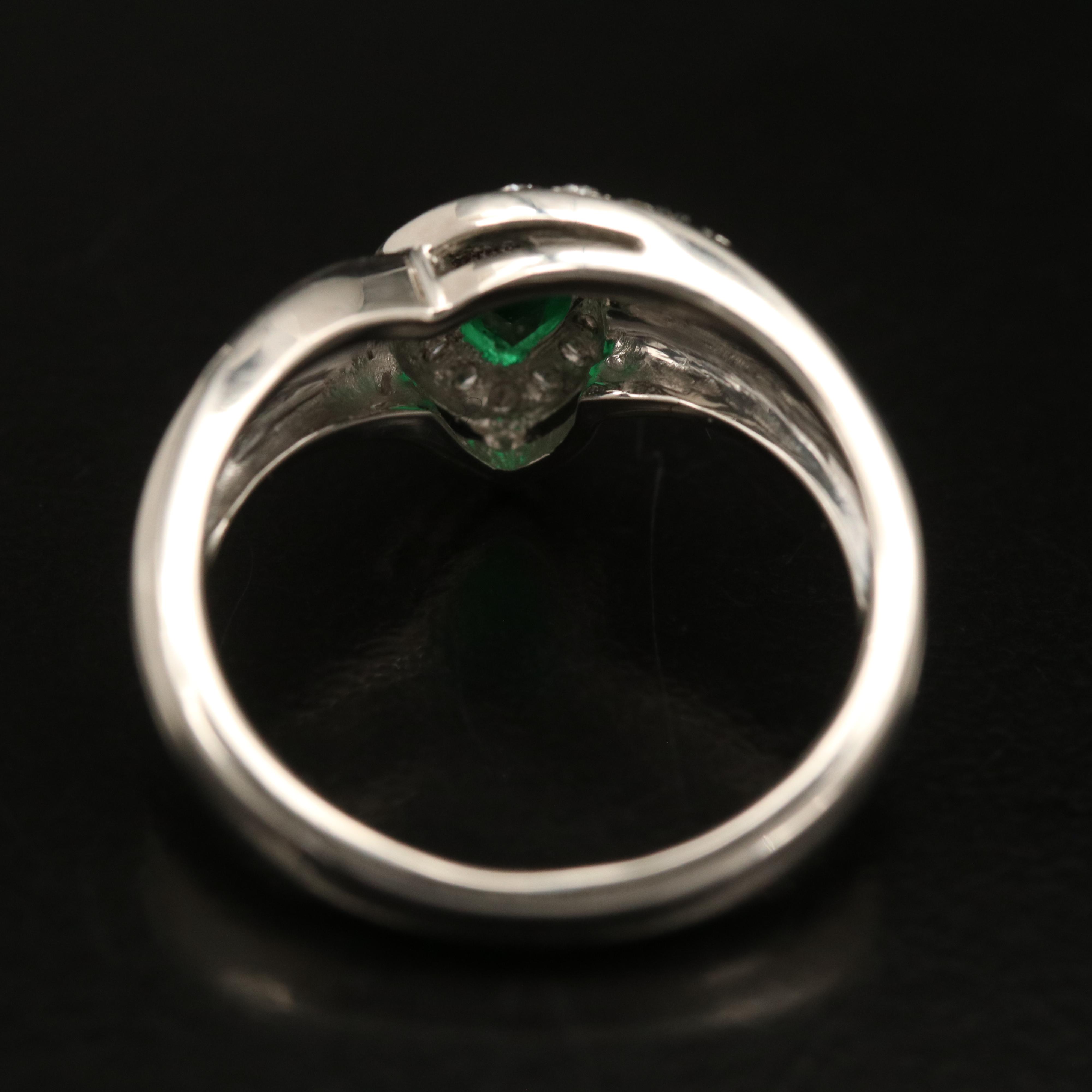 Platinum Emerald and Diamond Ring