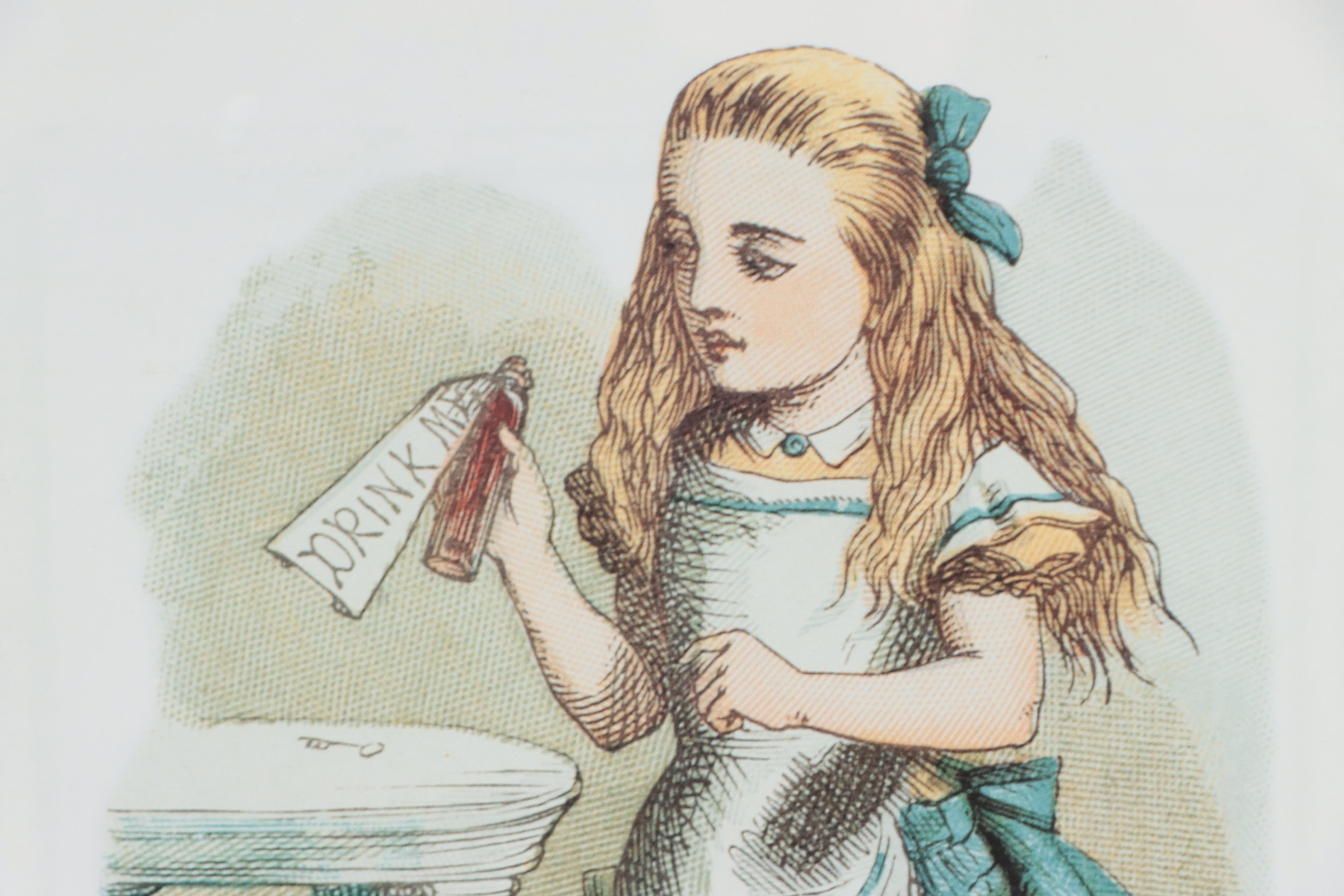 Offset Lithograph After John Tenniel "How Alice Grew Tall"